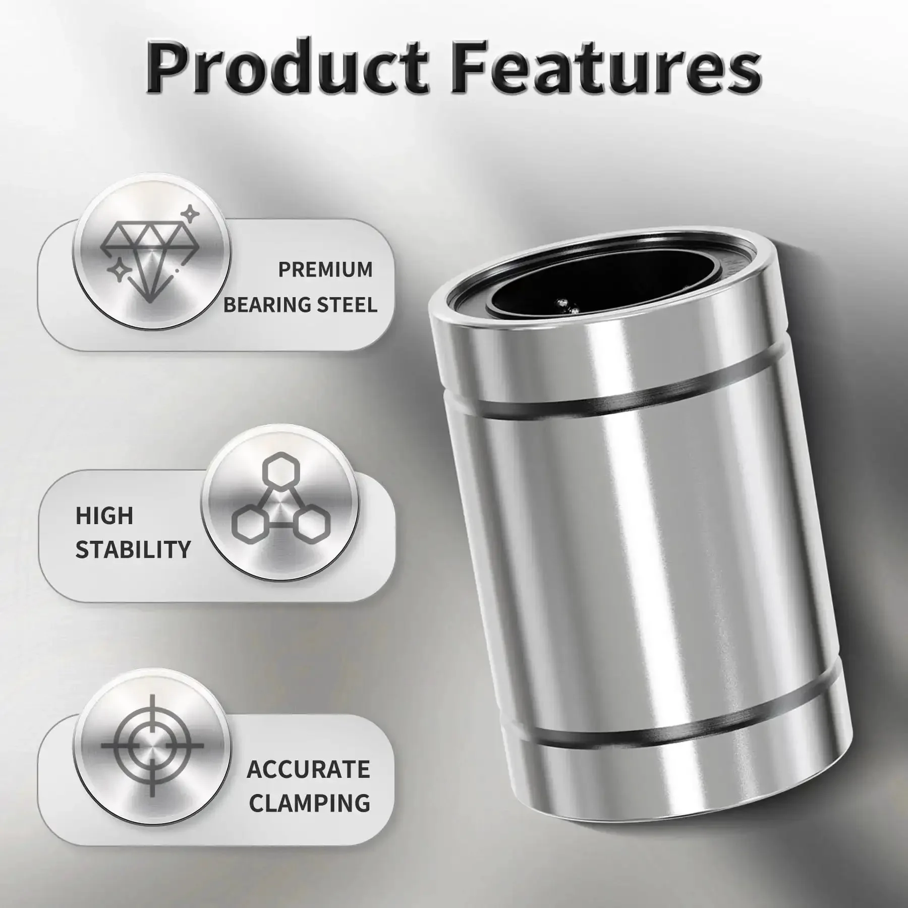 LM25UU Linear Ball Bearing 25mm ID, 40mm OD, 59mm Length, Double Sealed For 3D Printers And CNC Slides, Pro Grade Precision Gear Built Tough Heavy Duty 980N Dynamic, 1570N Static - Image 5
