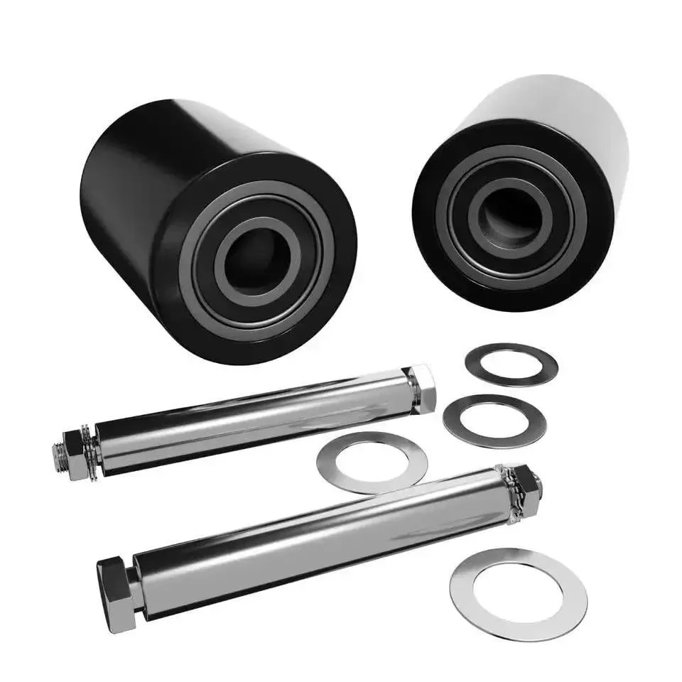 Load Wheel Kit For Central Hydraulic Manual Pallet Jack Model 39939 Beefed Up Ultra Poly 70D Load Wheel Assemblies With Bearings And Axles For Smooth Lifting And Easy Rolling - Image 4