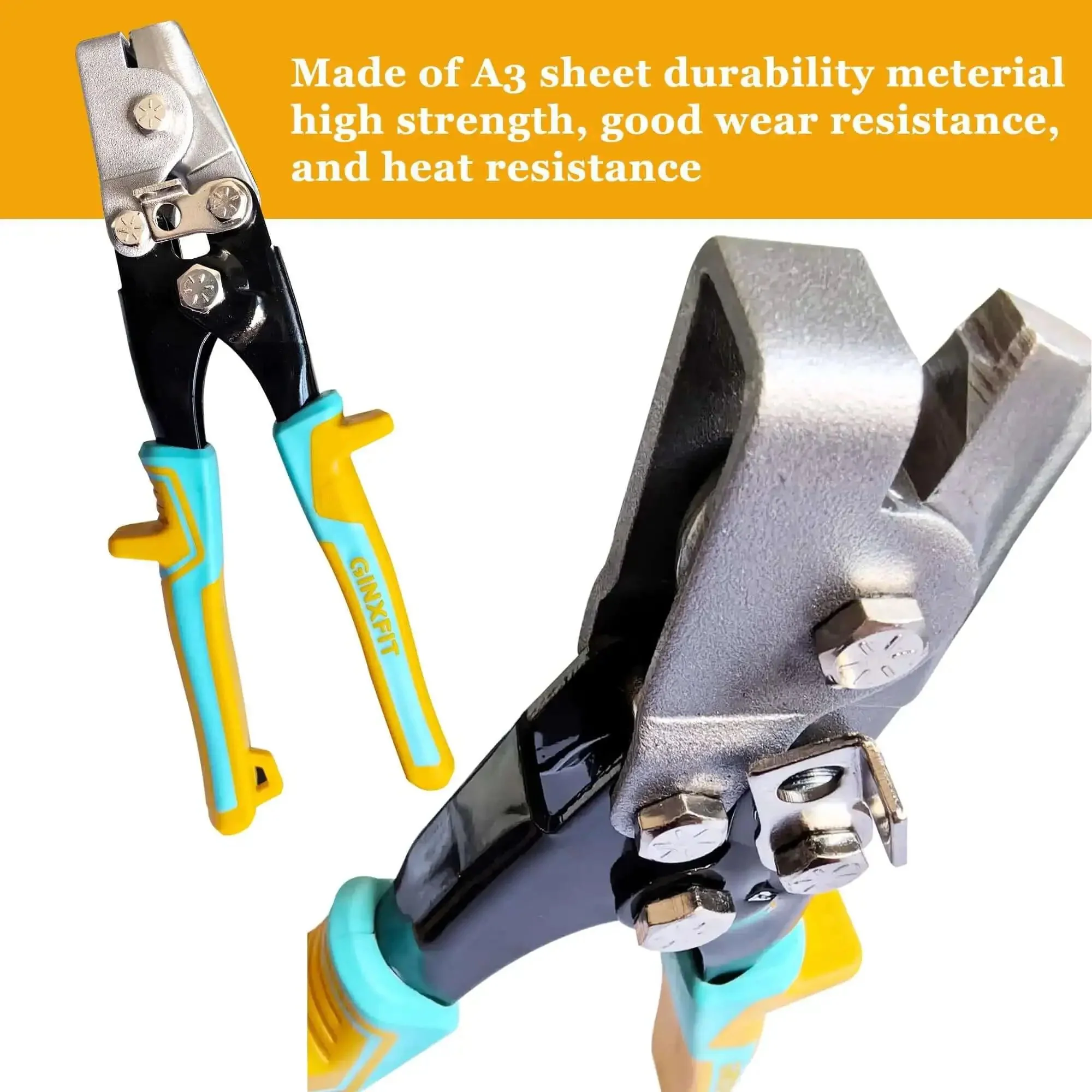 Lock Notcher And Gutter Crimper Tool For Sheet Metal And Vinyl Siding, Crimping Tool For Gutter End Caps And Skirting, Three Eighths Inch Wide Locking Tab On Cut Edges, 9 Inches, Heavy Duty For Secure Joints - Image 4