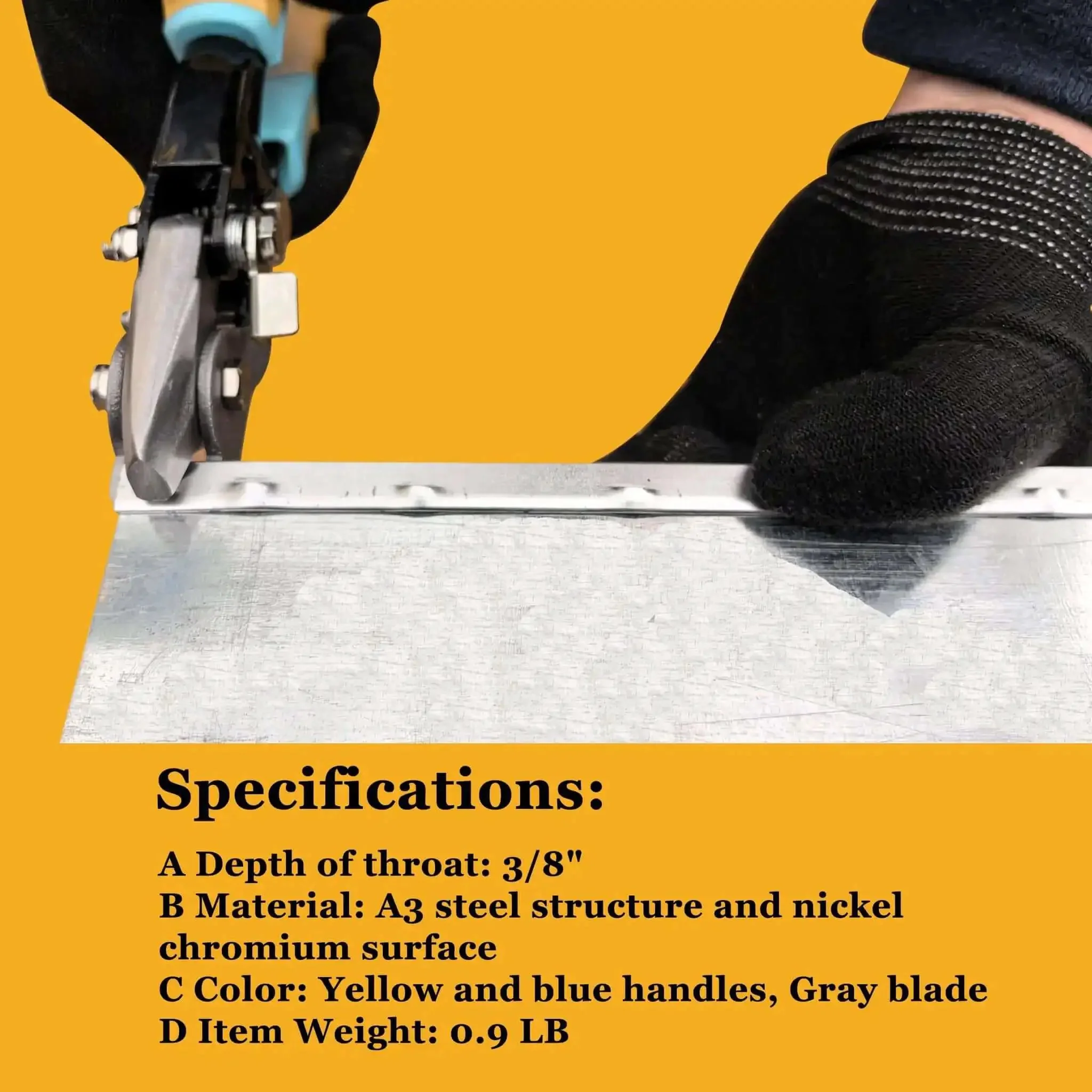 Lock Notcher And Gutter Crimper Tool For Sheet Metal And Vinyl Siding, Crimping Tool For Gutter End Caps And Skirting, Three Eighths Inch Wide Locking Tab On Cut Edges, 9 Inches, Heavy Duty For Secure Joints - Image 5