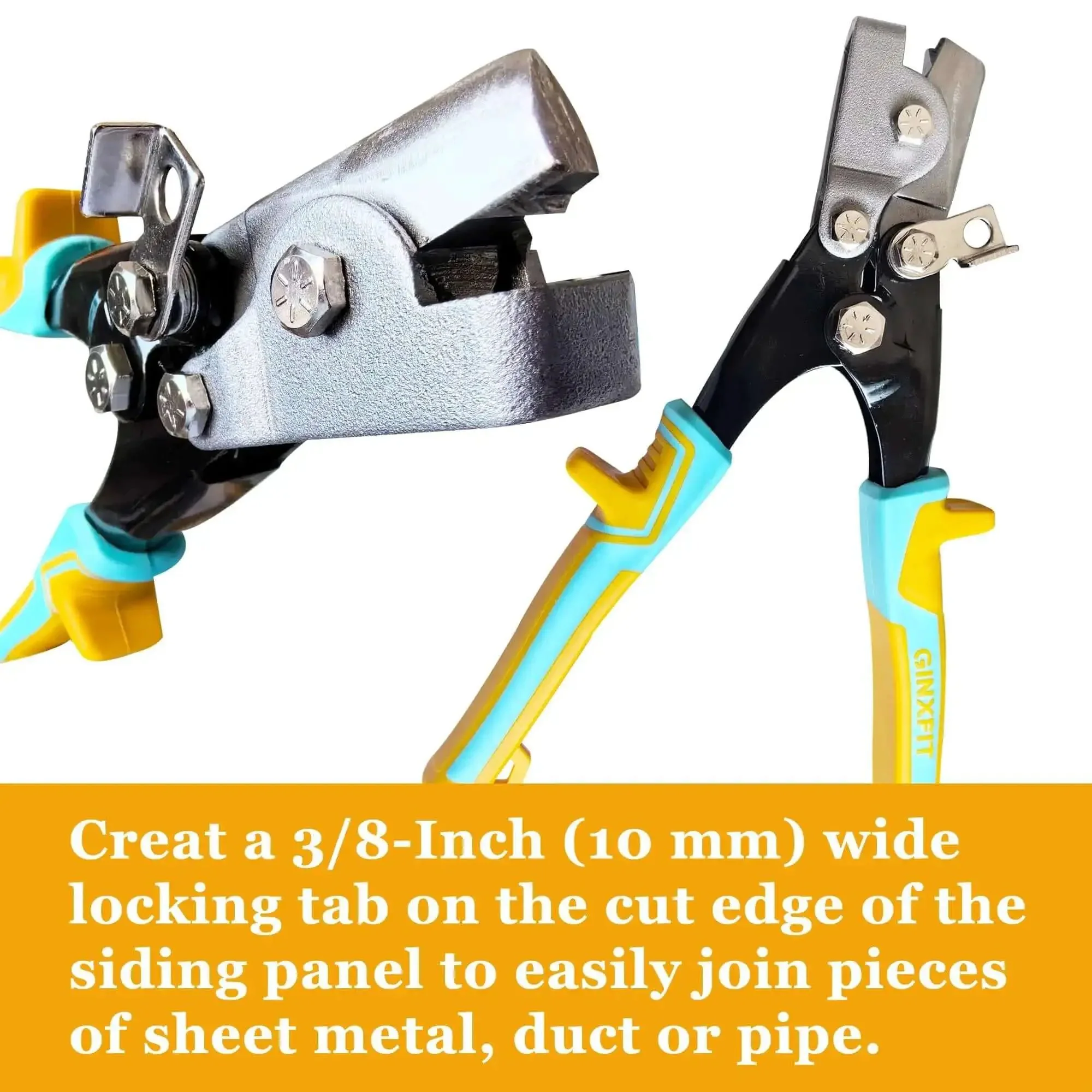 Lock Notcher And Gutter Crimper Tool For Sheet Metal And Vinyl Siding, Crimping Tool For Gutter End Caps And Skirting, Three Eighths Inch Wide Locking Tab On Cut Edges, 9 Inches, Heavy Duty For Secure Joints - Image 6