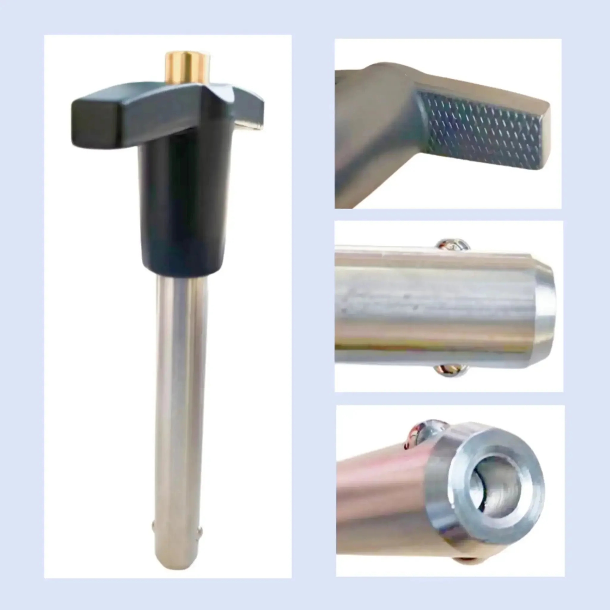 Locking Pin With Push Button Quick Release And Safety Rope, 304 Stainless Steel, Rust Resistant Grip, 6mm Diameter X 116.5mm Total Length, Built For Quick No Fuss One Hand Release And Tough Holes - Image 5