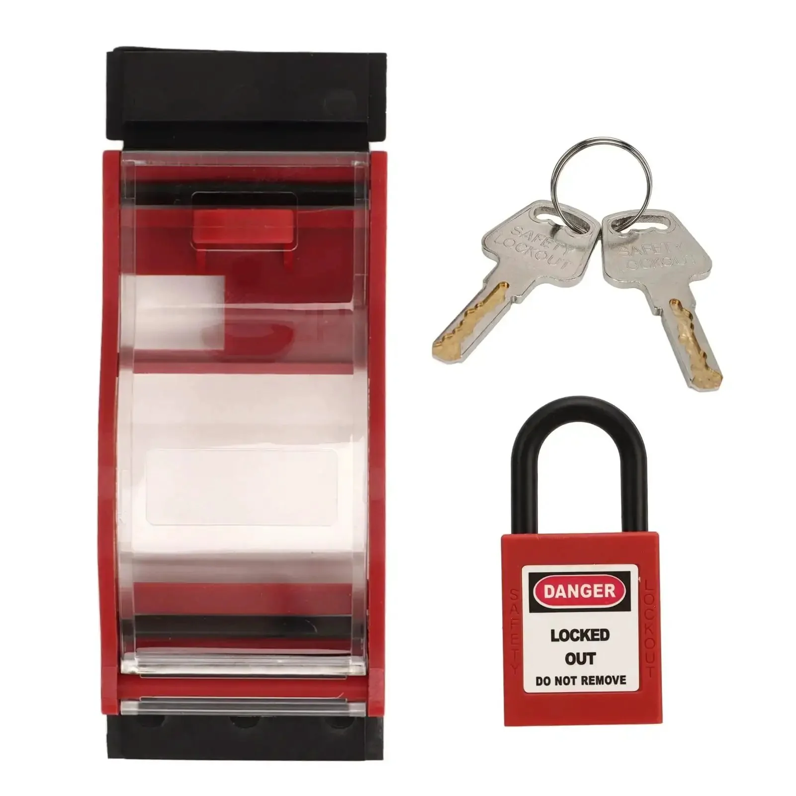 Lockout Kit For 2P Miniature Circuit Breakers With Transparent Protection Cover And Safety Padlock Including 2 Keys Quick Attach Durable Lockout Device For Troubleshooting Maintenance And Safe Power Shutdown - Image 2