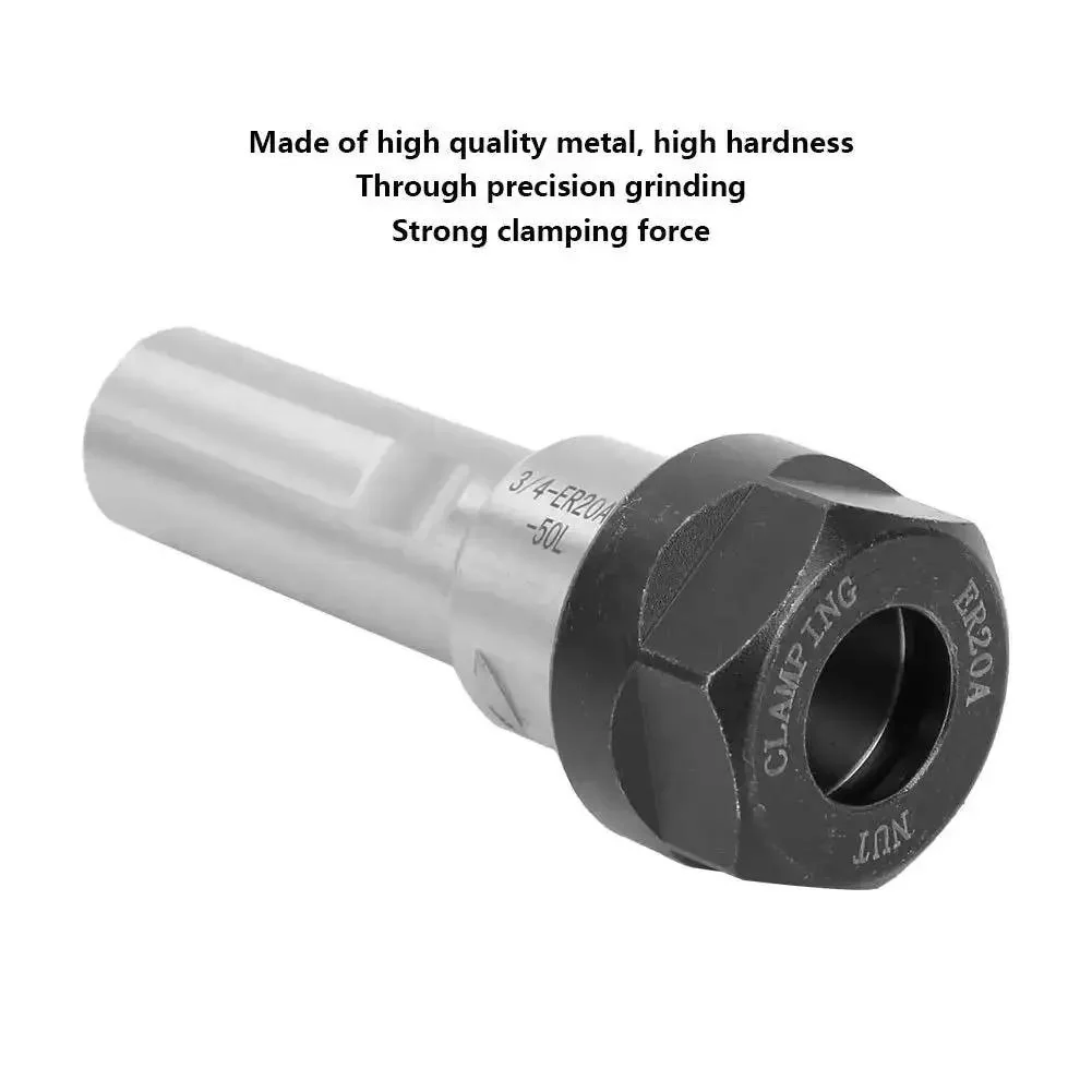 Long Reach CNC Milling Tool Extension Holder With Three Quarters Inch Shank 50mm ER20A-50L For Deep Hole Machining Straight Shank Spring Collet Rod Holder Beefy Durable High Hardness Construction - Image 7