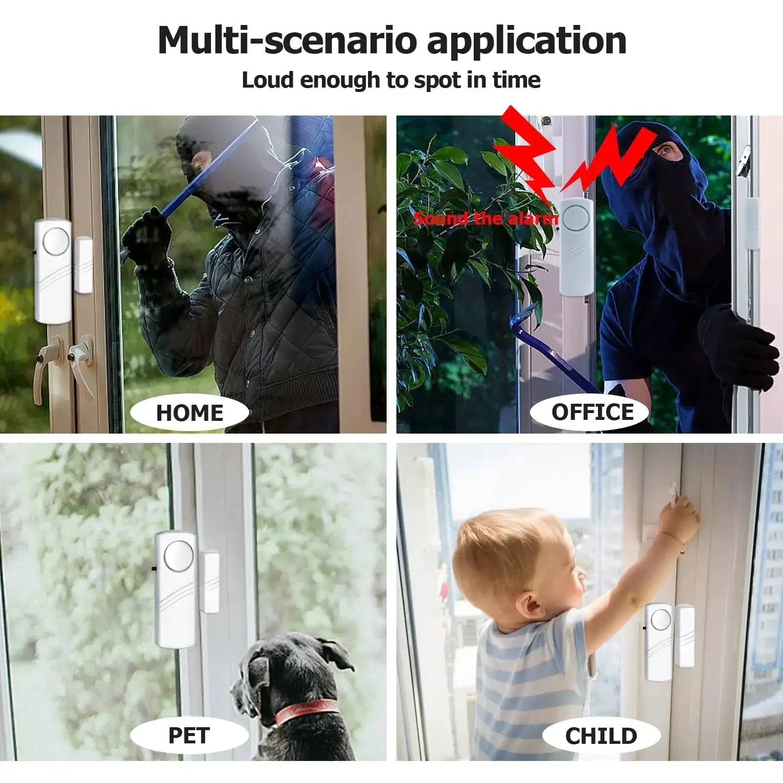 Loud Wireless Door And Window Alarm Pack Easy Install Magnetic Sensor Burglar Alarm System For Home Office Kids Safety And Pool Area 90dB Entry Alert 4 Pack - Image 5