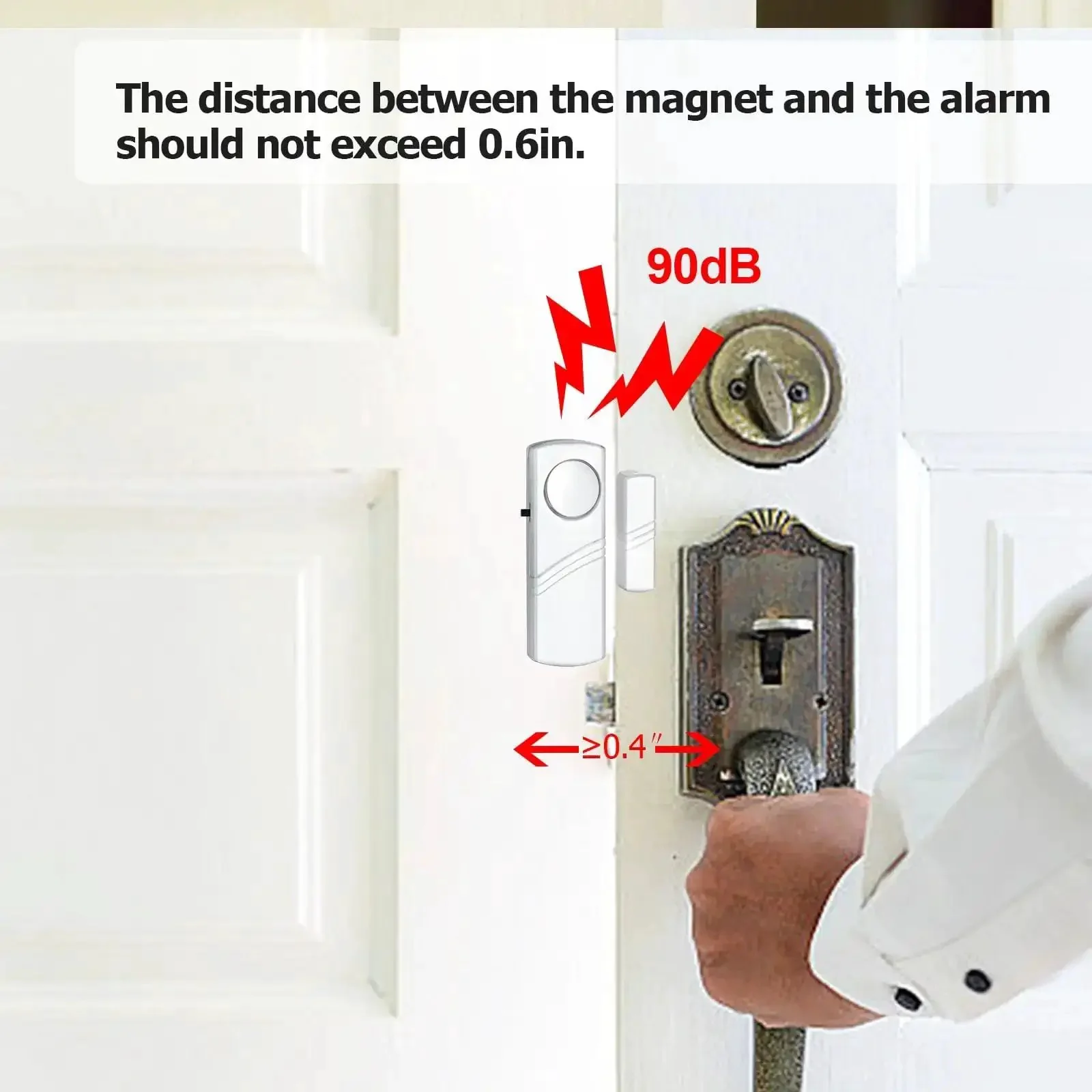 Loud Wireless Door And Window Alarm Pack Easy Install Magnetic Sensor Burglar Alarm System For Home Office Kids Safety And Pool Area 90dB Entry Alert 4 Pack - Image 7