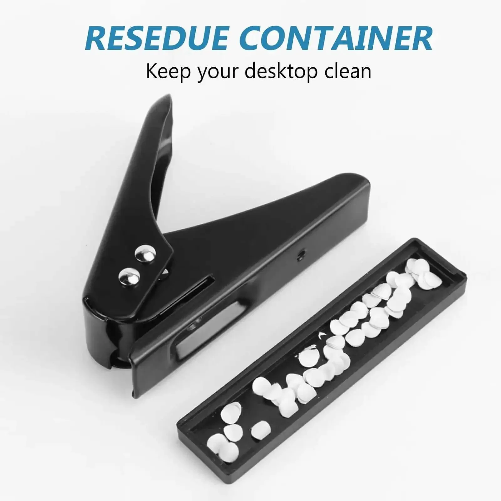 Low Force One Hole Paper Punch, 12 Sheets Capacity, One Quarter Inch Hole Size, Metal Desk Punch, Compact Portable Black Office Punch With Anti Skid Base, Ideal For Home, School Or Small Office Use - Image 3