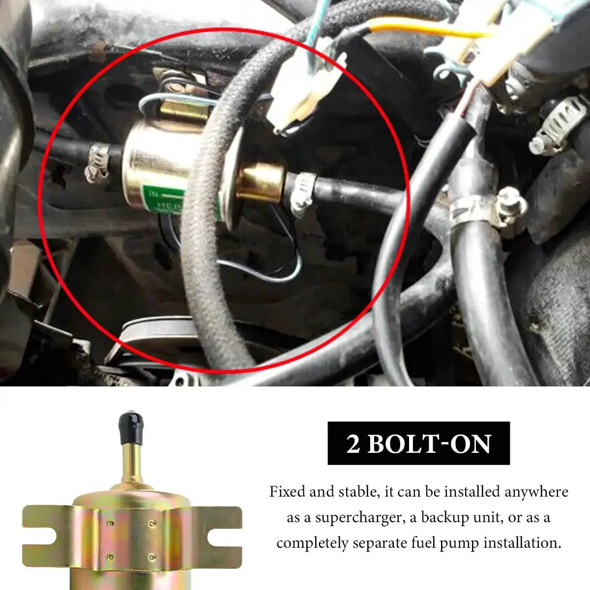 Low Pressure Inline Electric Fuel Pump 12V 3-6 PSI With Built In Check Valve For Cars Trucks Motorcycles Gas Diesel Engines Universal Replacement Easy Installation - Image 3