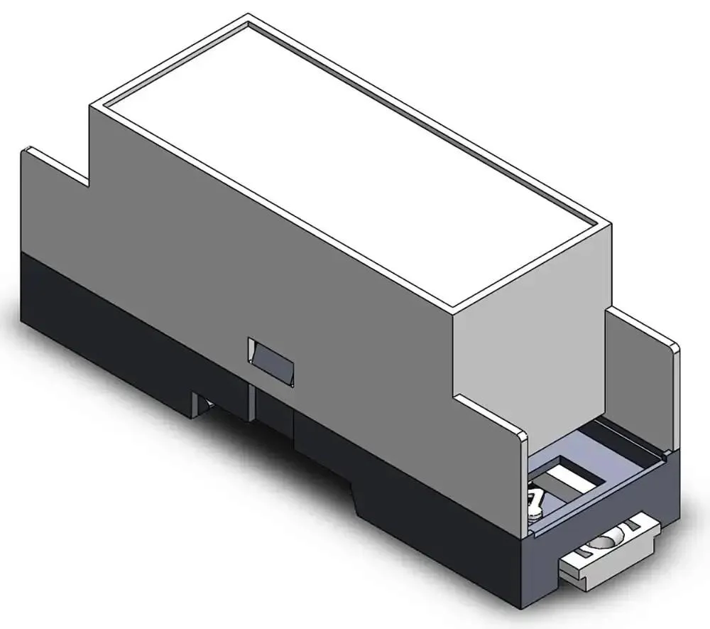 Low Profile DIN Rail Enclosure For Home Automation And PLC Switch Boxes, ABS Electrical Box With 35mm Rail Compatibility, Wall Or Rail Mount Clips, Ideal For Raspberry Pi, Arduino, BeagleBone, ODROID Projects