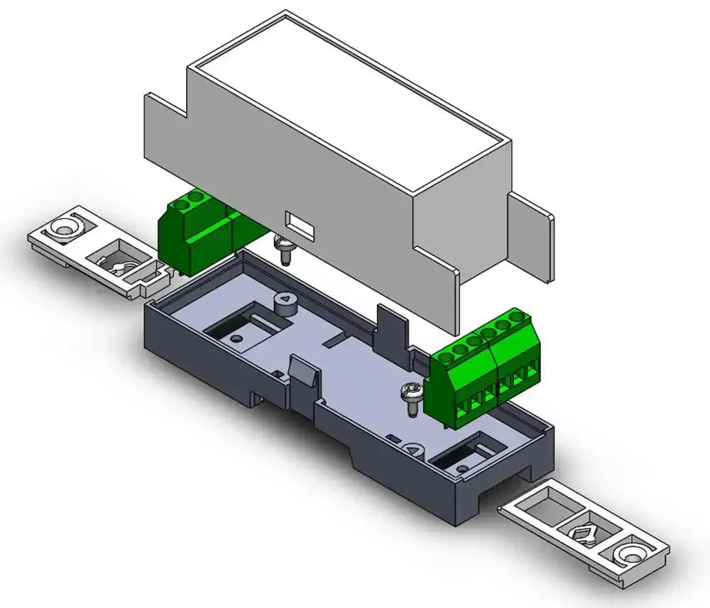 Low Profile DIN Rail Enclosure For Home Automation And PLC Switch Boxes, ABS Electrical Box With 35mm Rail Compatibility, Wall Or Rail Mount Clips, Ideal For Raspberry Pi, Arduino, BeagleBone, ODROID Projects - Image 4