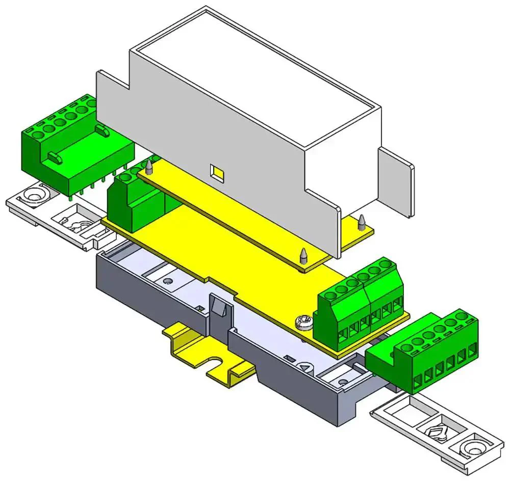 Low Profile DIN Rail Enclosure For Home Automation And PLC Switch Boxes, ABS Electrical Box With 35mm Rail Compatibility, Wall Or Rail Mount Clips, Ideal For Raspberry Pi, Arduino, BeagleBone, ODROID Projects - Image 6