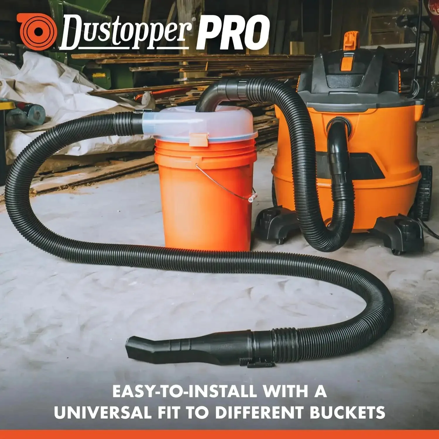 Low Profile Dust Separator Pro Grade For Your Shop Vacuums With High Flow 90 Degree Sweep Elbows And Connection Hose Fits Standard 5 Gallon Buckets Made In USA - Image 4