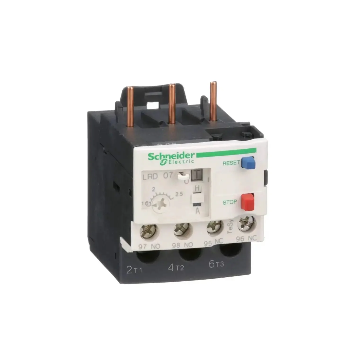 LRD07 3 Pole Overload Relay With Thermal Protection For Contactors 1.6 A To 2.5 A 1NO 1NC Screw Clamp For LC1D09 To LC1D32 Contactor Series Trip Class 10 Manual Reset Built For The Job Site