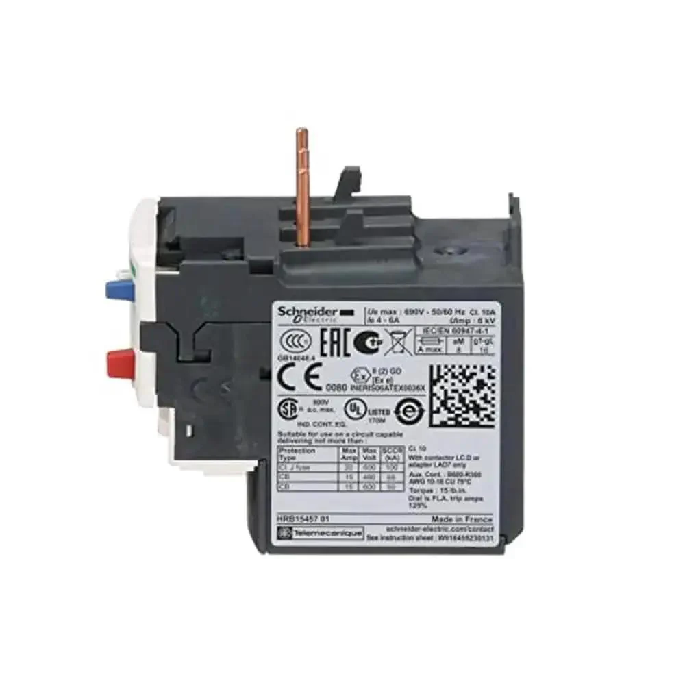 LRD10 TeSys D Class 10 Overload Relay For Single-Phase Systems, Sensitive Trip Range 4 To 6A, Panel-Ready Screw Clamp Terminals, IEC Contactor Compatible, Heavy-Duty Industrial Grade Control Relay - Image 5