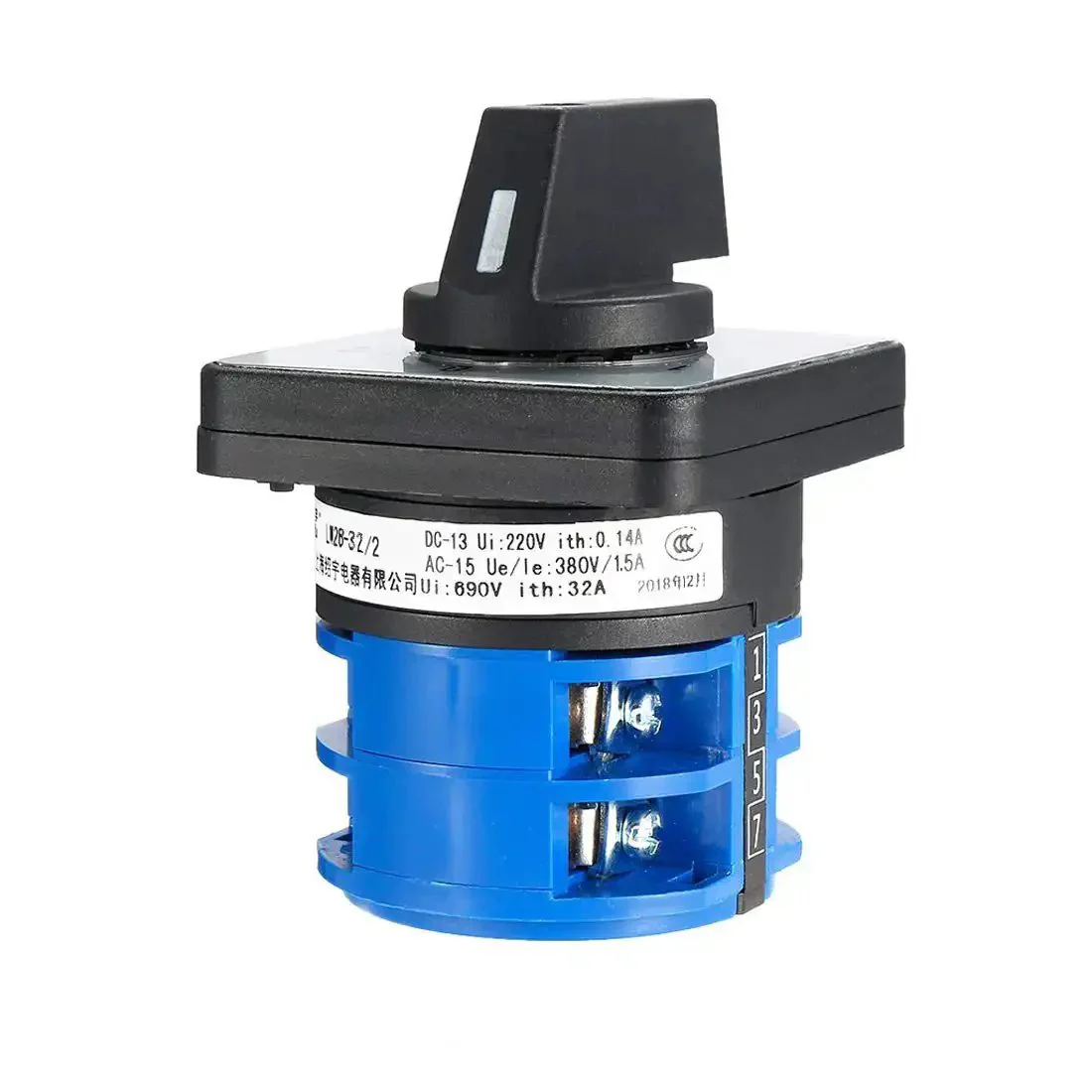 LW28-32 Changeover Switch 3 Position 8 Terminal Universal Rotary Cam Selector Latching Switch 690V 32A Heavy Duty Rugged Go-To Panel Ready Control With Flame Retardant PC Body And Copper Silver Alloy Parts - Image 4