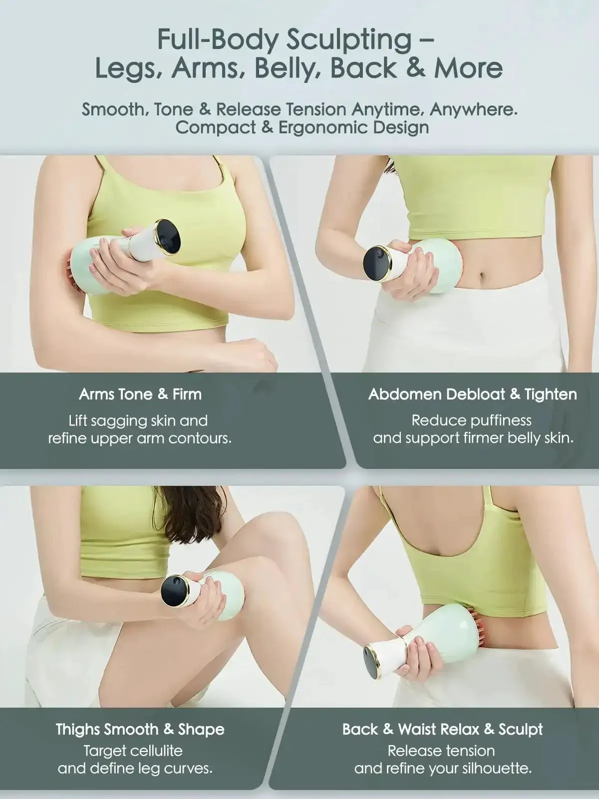 Lymphatic Drainage Massager With Microcurrent, Light, Heat And Vibration For Legs, Arms And Belly, Body Sculpting Tool And Fascia Blaster, Cellulite Oil Included, Reduces Swelling, Bloat, Water Retention And Puffiness - Image 3