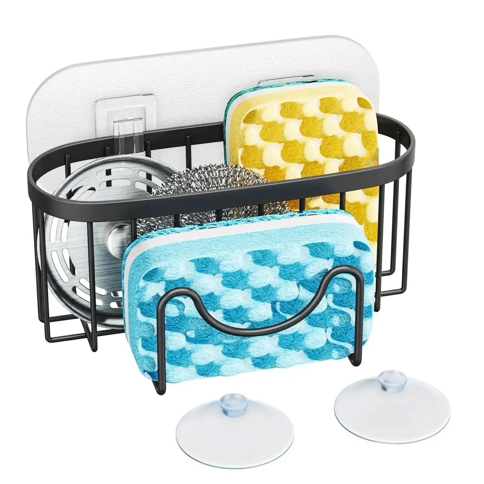 M Shaped Stainless Steel Kitchen Sink Caddy With Dual Mount Options And Rustproof Build Holds Sponges And Brushes Plus Sink Stopper And Scrapers For Easy Dish Station Organization