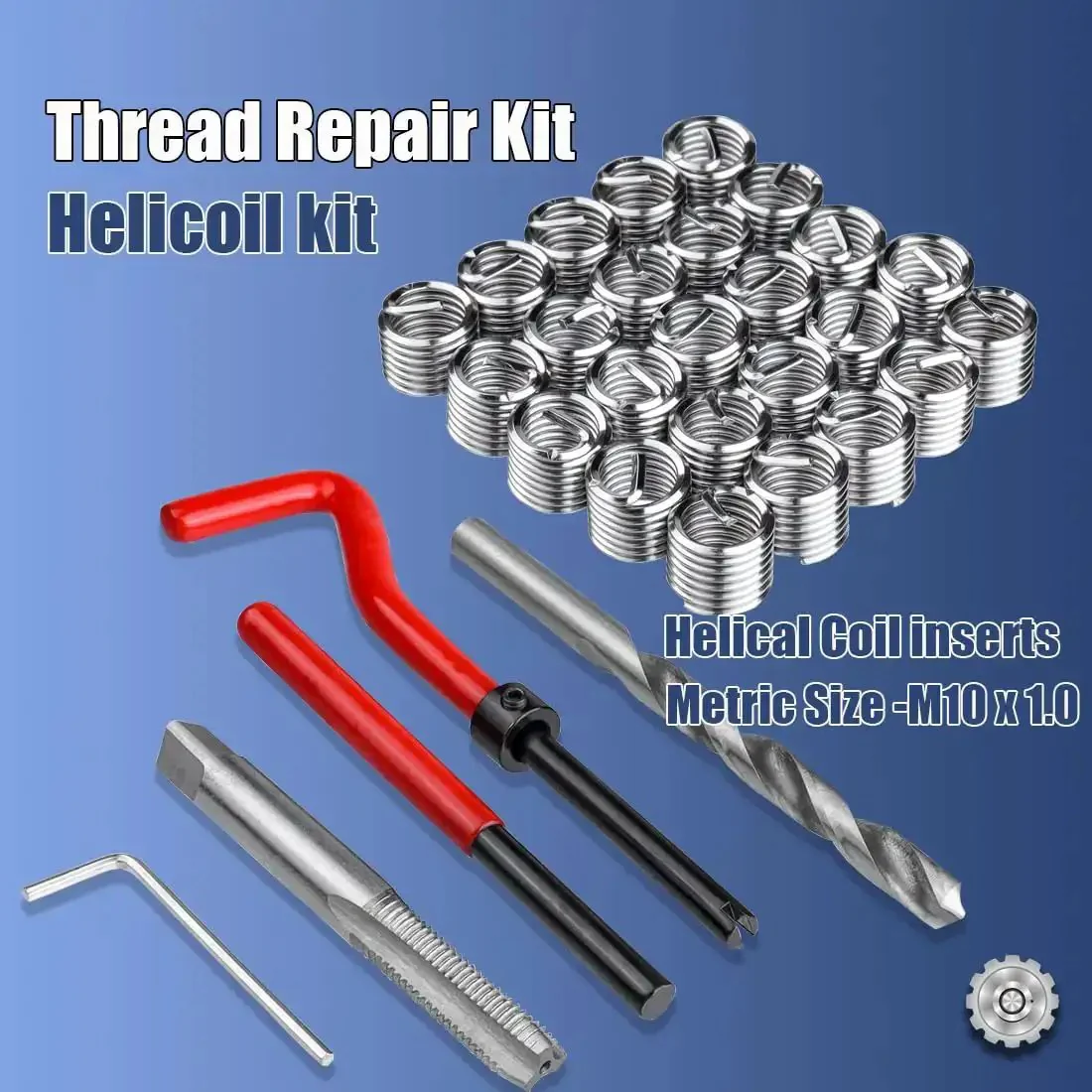 M10 X 1.0mm Helicoil Style Thread Repair Kit For Damaged Internal Threads, Stainless Wire Insert Set To Restore Stripped Holes, Pro Grade, Water Resistant, Easy Install For Soft Metals And Mild Steel - Image 7