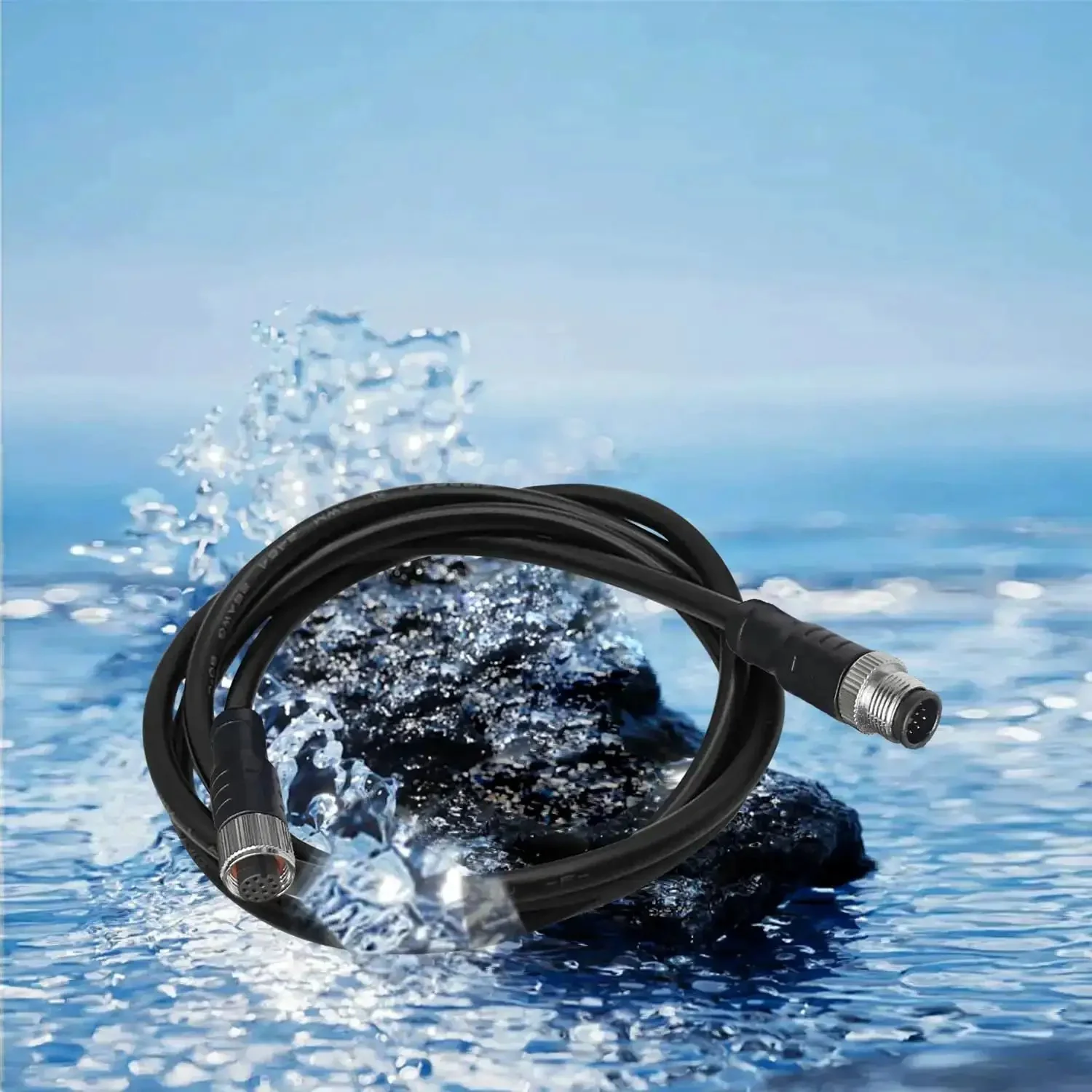 M12 12 Pin A Code Connector Cable Male To Female IP67 Waterproof Industrial Extension Wire 30V 1.5A For Sensors Actuators Cameras Barcode Readers Industrial Ethernet Fieldbus - Image 3