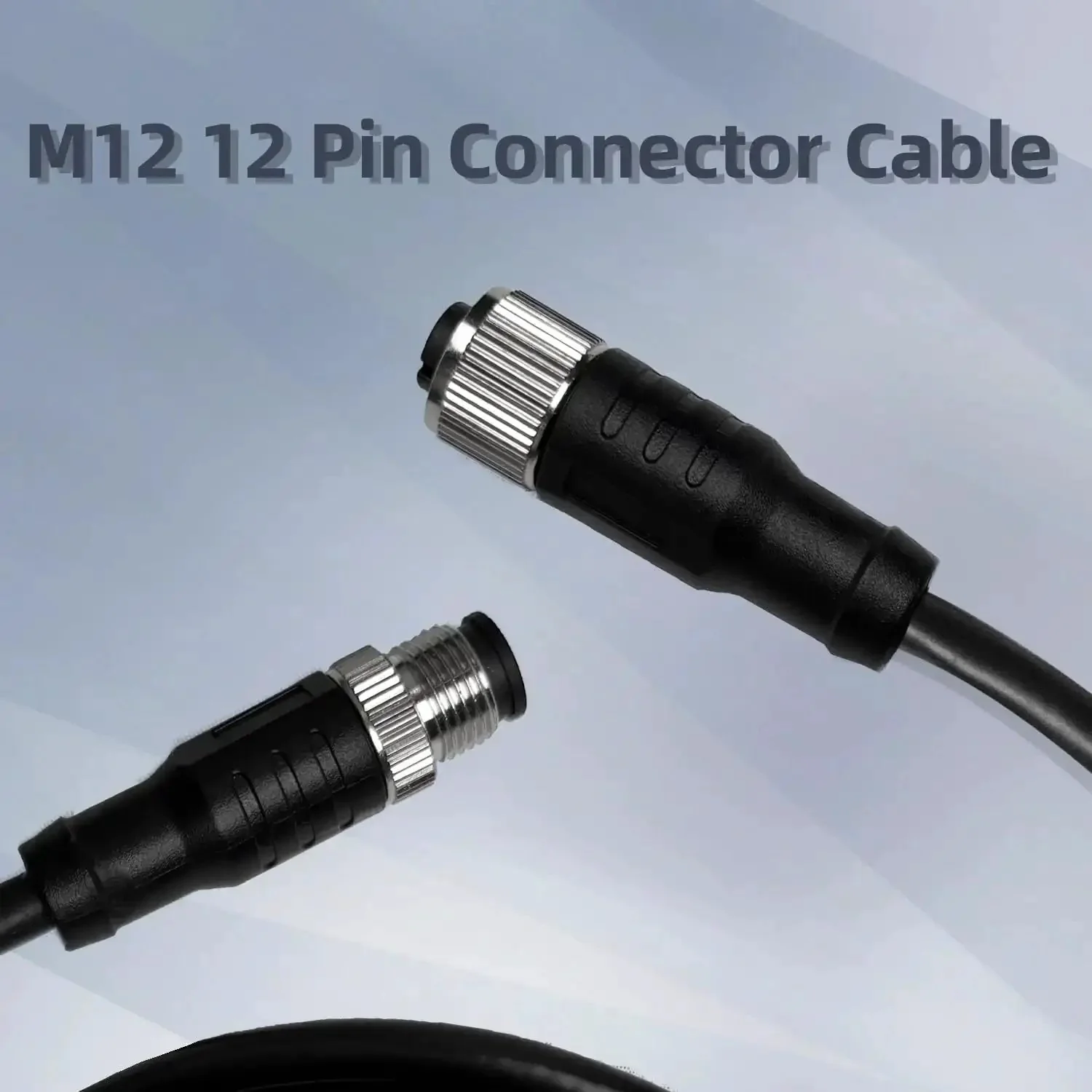 M12 12 Pin A Code Connector Cable Male To Female IP67 Waterproof Industrial Extension Wire 30V 1.5A For Sensors Actuators Cameras Barcode Readers Industrial Ethernet Fieldbus - Image 9