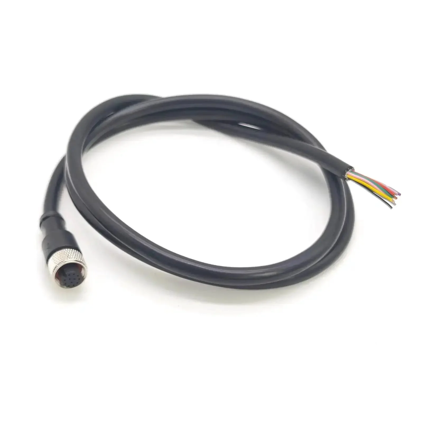 M12 12 Pin Female Connector Cable A Code Straight Aviation Plug Pro Grade Electrical Cable PVC Industrial Molded Unshielded Cable AWG26 0.5 Meter Brass Gold Plated Contacts - Image 2