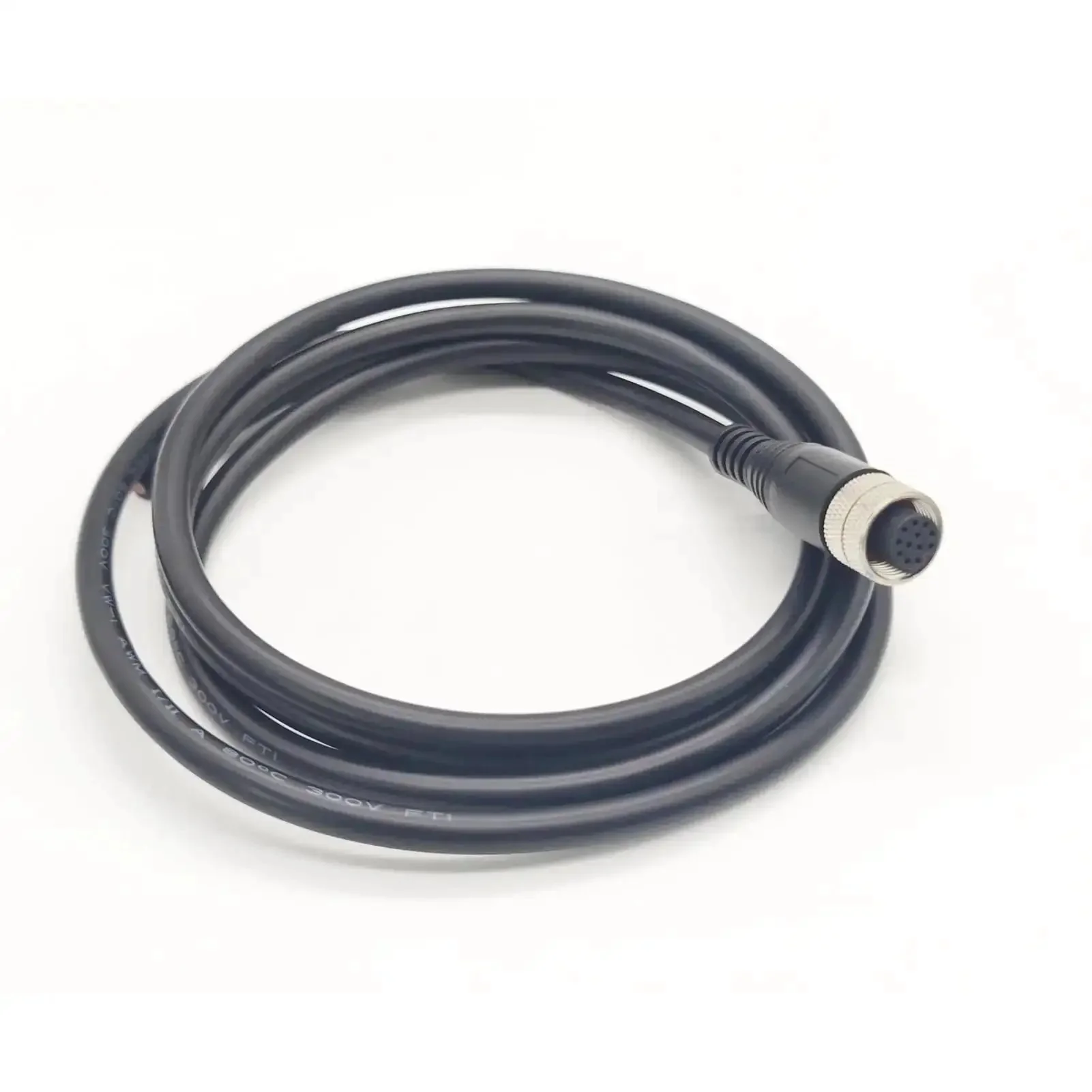 M12 12 Pin Female Connector Cable A Code Straight Aviation Plug Pro Grade Electrical Cable PVC Industrial Molded Unshielded Cable AWG26 0.5 Meter Brass Gold Plated Contacts - Image 5