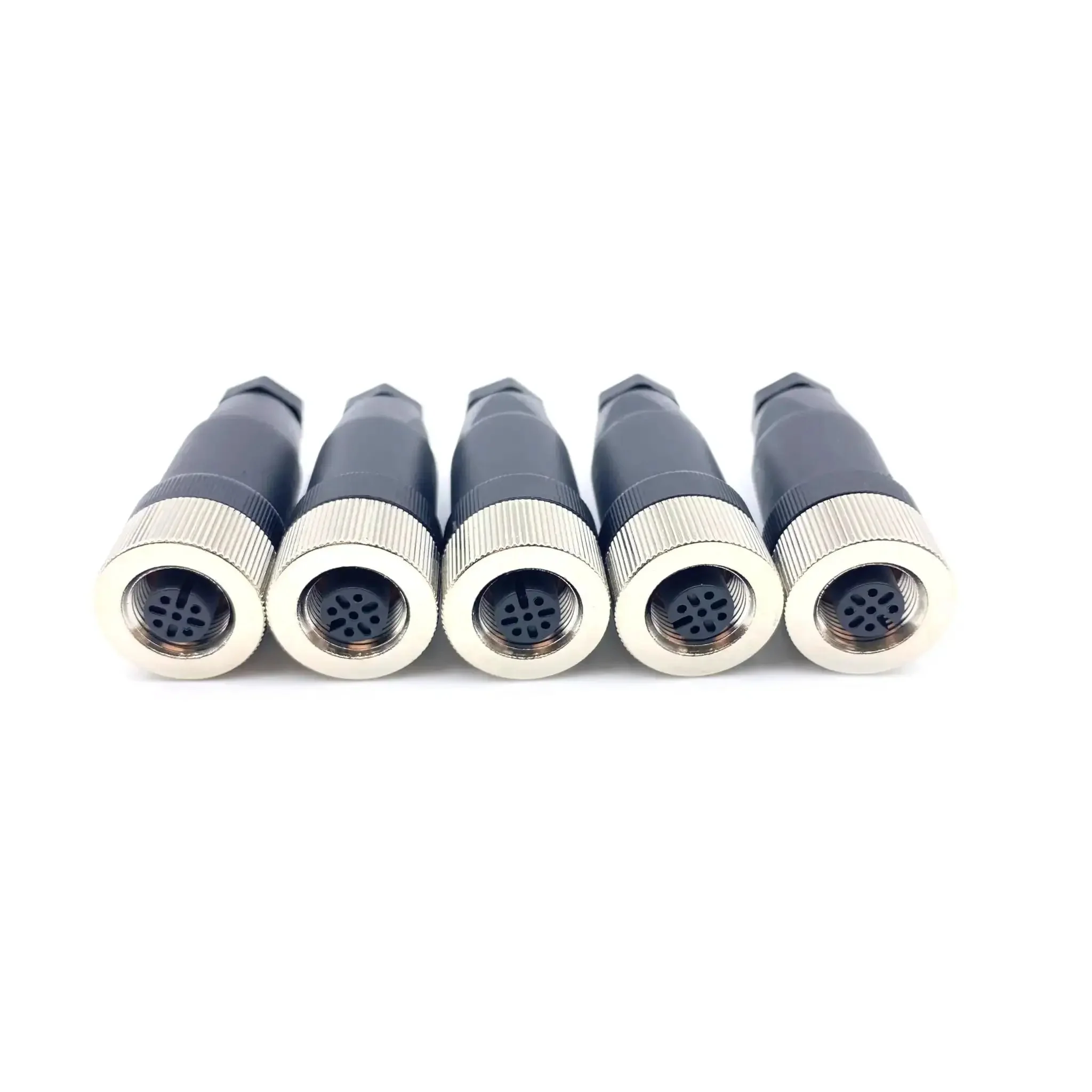 M12 4 Pin A Code Female Connector Field Wireable Adapter 12mm IP67 Waterproof Straight Rugged Industrial Grade Circular Connector For PG7 Cable 250V 4A Sensor Unshielded Ideal For Electric Bicycles