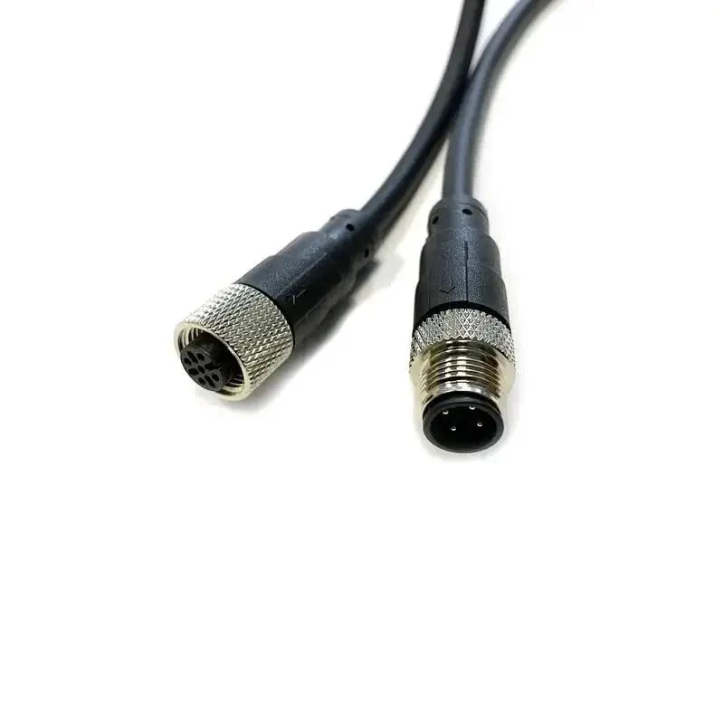 M12 4 Pin A Code Male To Female Connector Cable 1 Meter Waterproof IP67 Aviation Sensor Actuator Wire For Easy Plug And Play Industrial Use 250V 4A Gold Plated Contacts PVC Lead - Image 2