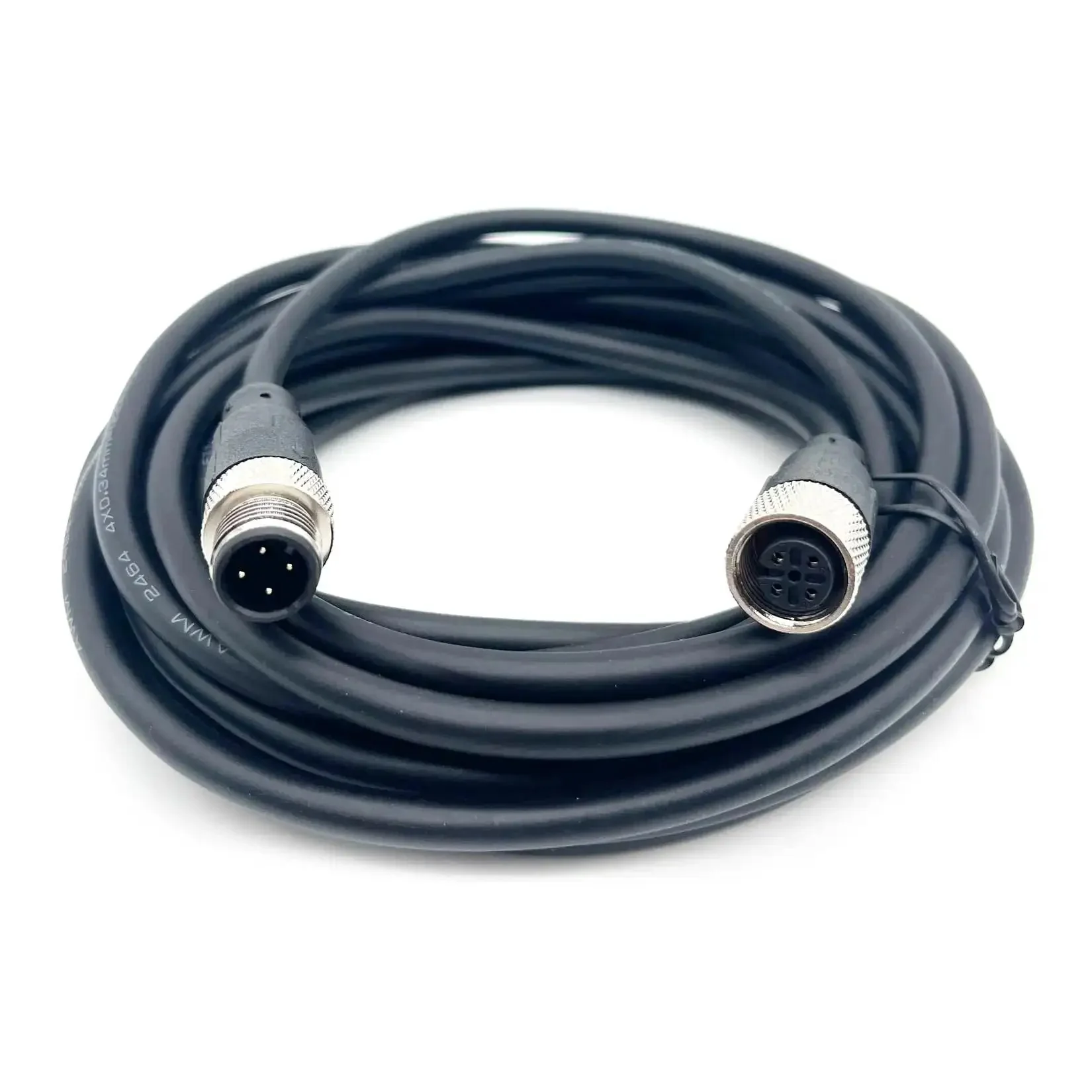 M12 4 Pin A Coded Connector Cable Straight Male To Female Unshielded IP67 Waterproof 250V 4A PVC AWG22 2M Tough As Nails All Weather Industrial Automation And Aircraft Sensor Cable For Harsh Environments