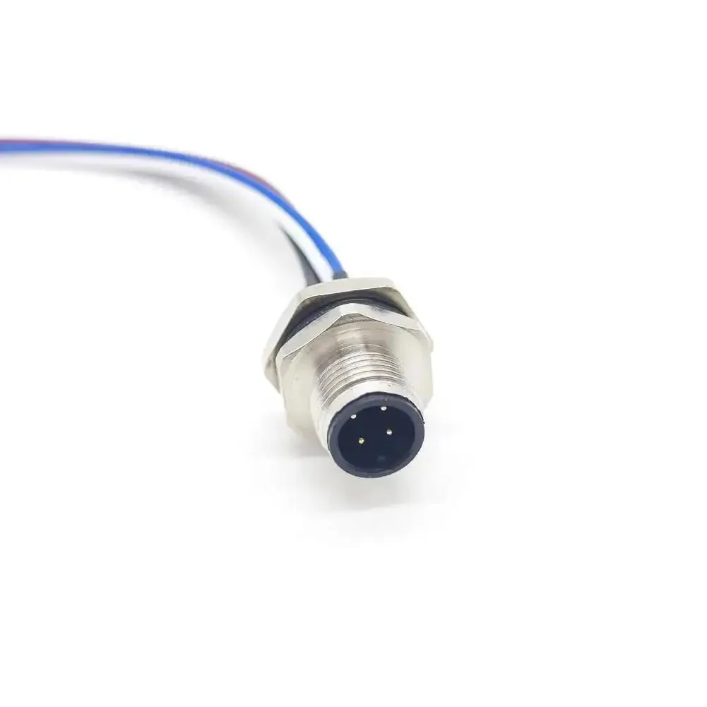 M12 4 Pin A-Coded Straight Male Connector Cable IP67 Waterproof Back-Locking Connector Unshielded PVC Wire 0.5M Sensor Receptacle For Industrial Automation And Harsh Environments