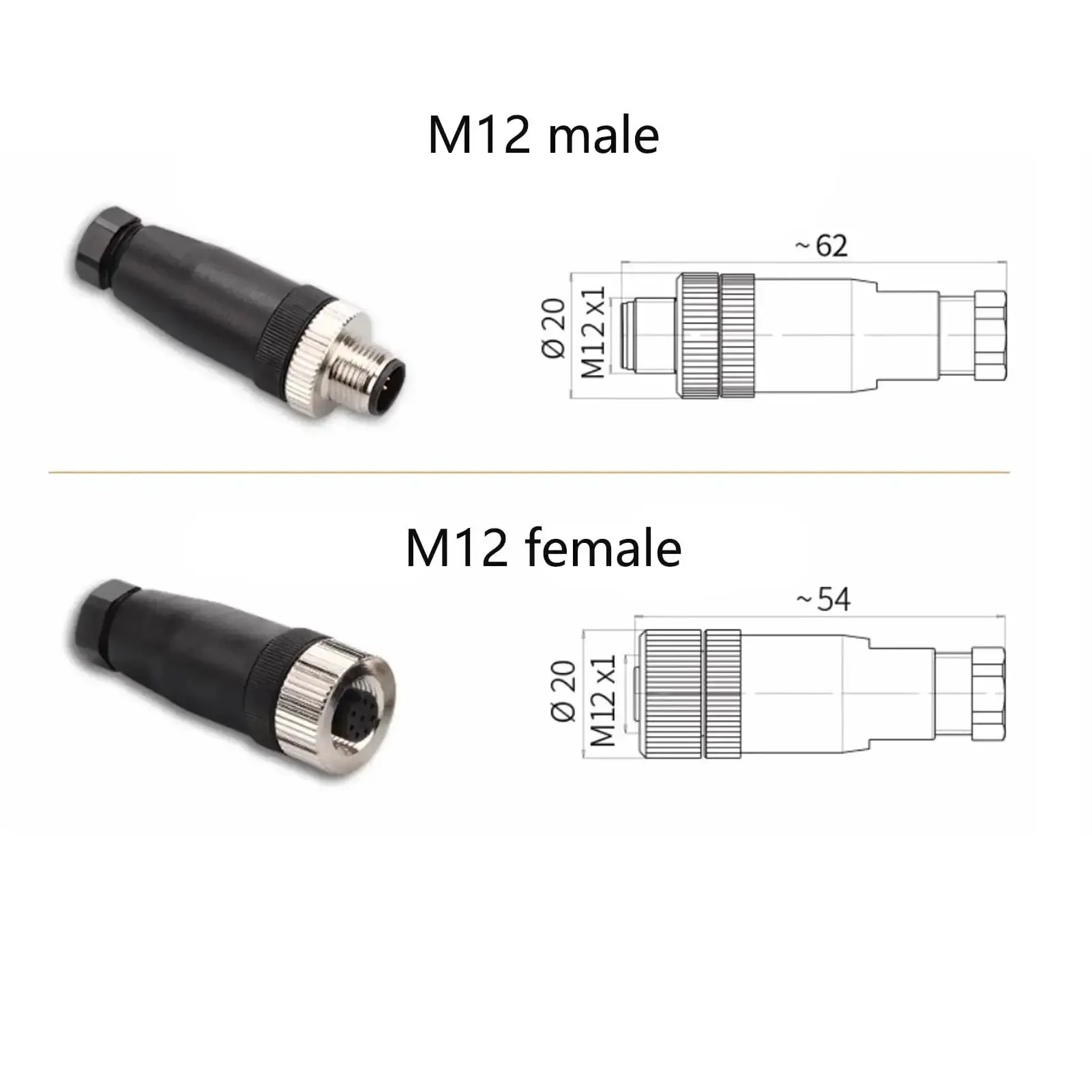 M12 4 Pin D Code Male Connector Field Wireable Adapter IP67 Waterproof Straight Sensor Industrial Circular Connector for PG7 Cable 12mm 250V 4A Electric Bicycle Beefy Rugged Field Ready - Image 5