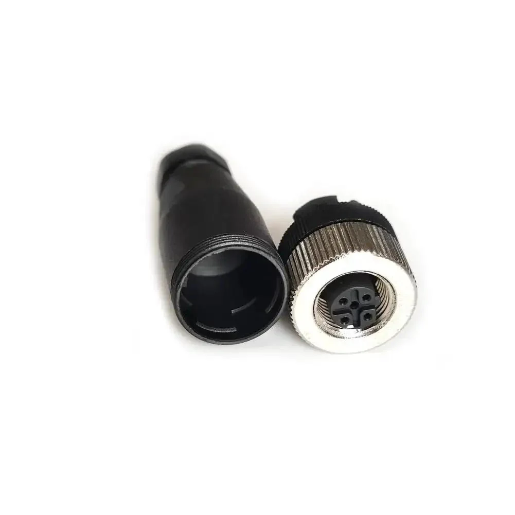 M12 4 Pin Female Circular Connector D Code IP67 Straight Field Wireable Sensor Adapter 250V 4A AC DC Connector For PG7 Rugged Industrial Grade Gold Plated Contacts PA6 Shell - Image 3