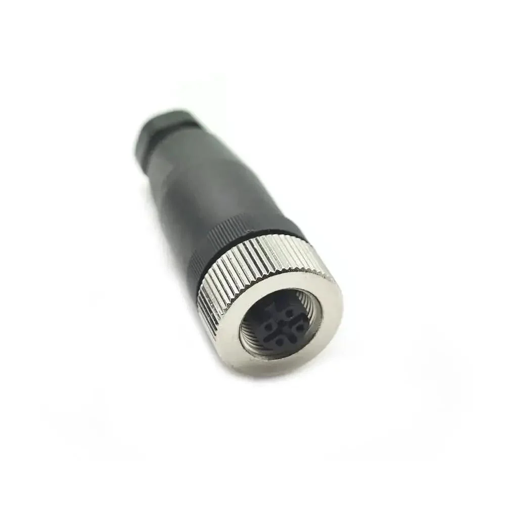 M12 4 Pin Female Circular Connector D Code IP67 Straight Field Wireable Sensor Adapter 250V 4A AC DC Connector For PG7 Rugged Industrial Grade Gold Plated Contacts PA6 Shell - Image 8