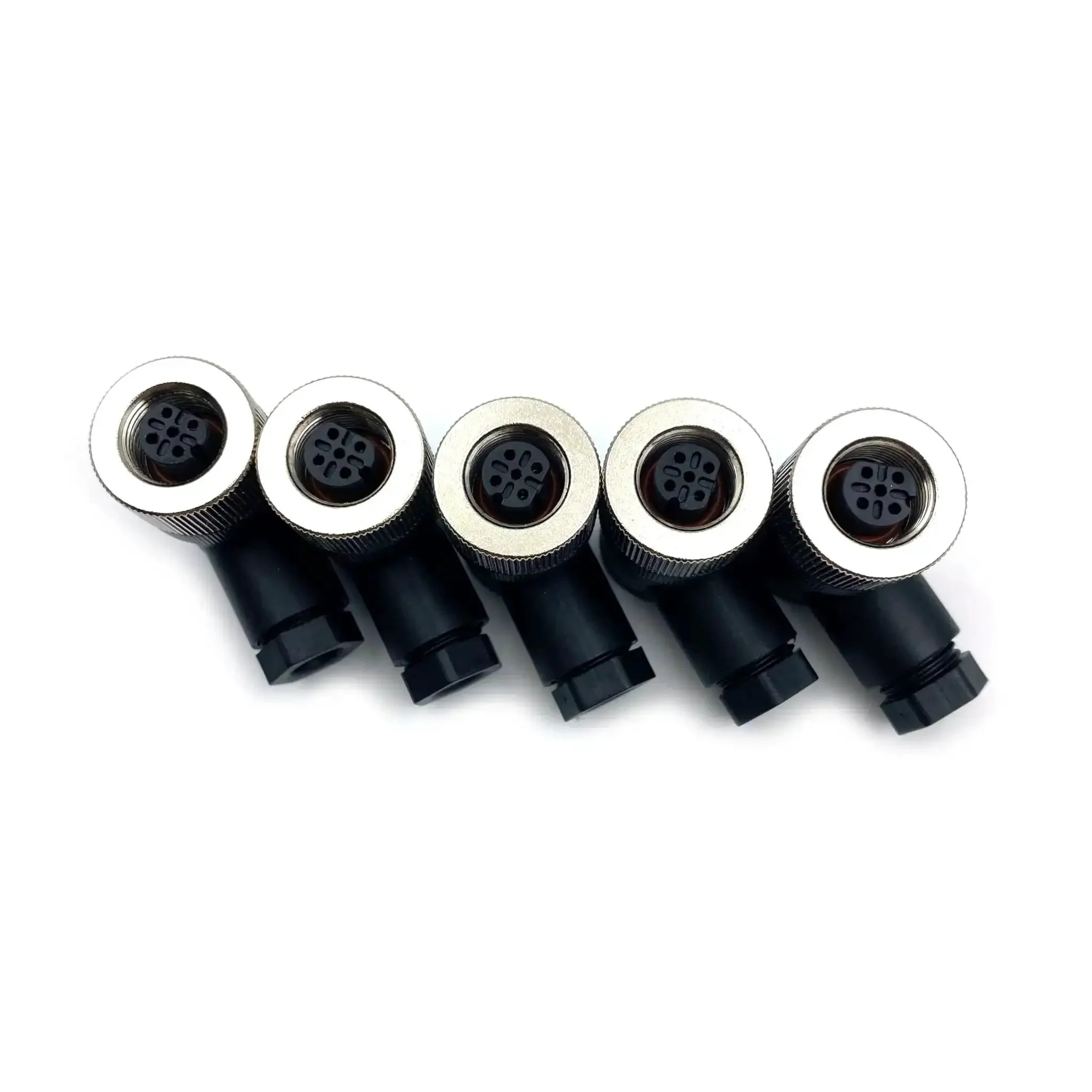 M12 4 Pin Female Connector D Code IP67 Waterproof Right Angle Industrial Circular Sensor Connector For PG7 Cable Wireable Field Assembly Unshielded 250V 4A - Image 2