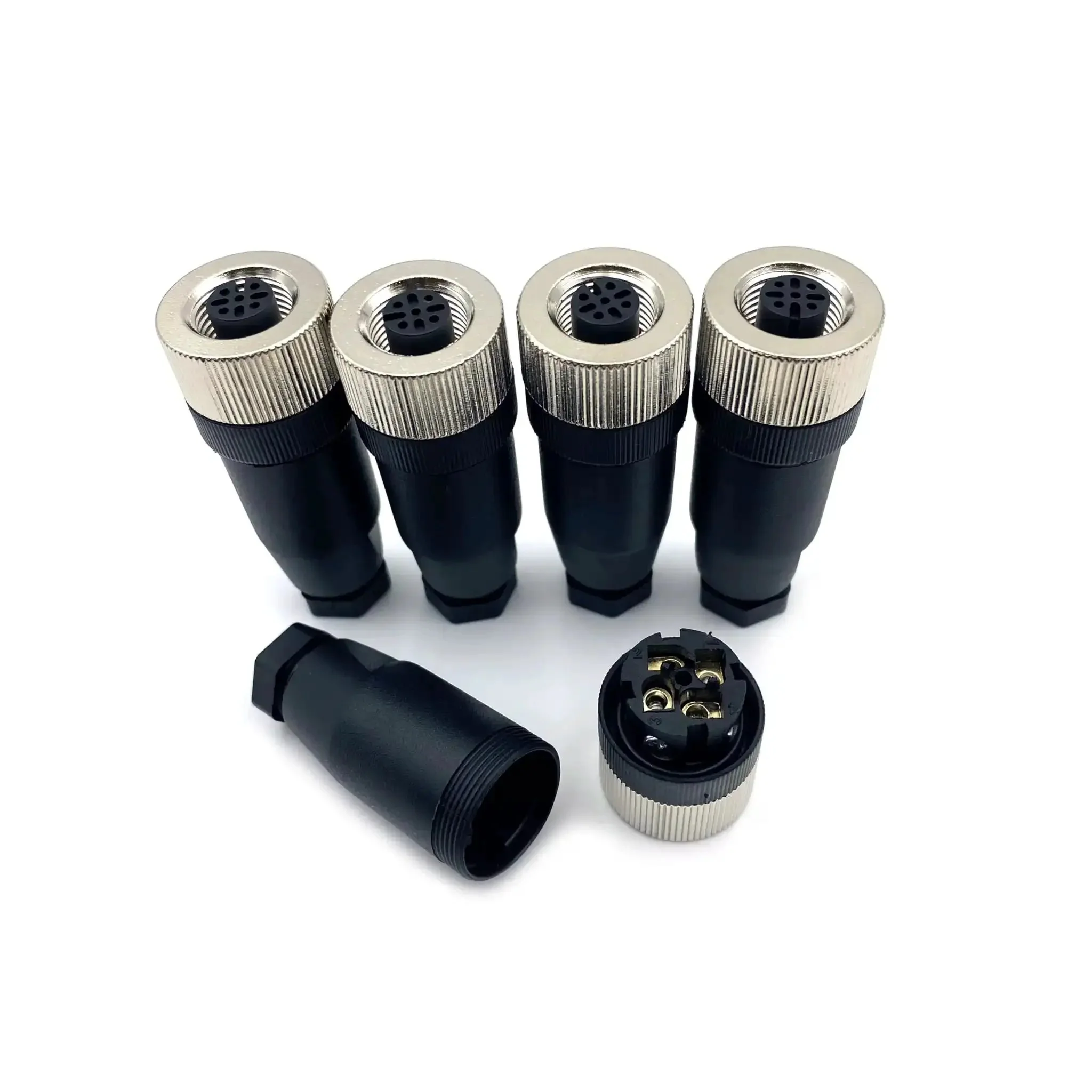 M12 4 Pin Female Connector IP67 Waterproof A Code Industrial Circular Connector Field Assembly Wireable Adapter Unshielded Straight Type Sensor For PG7 Cable 250V 4A Plug And Play Ready - Image 5