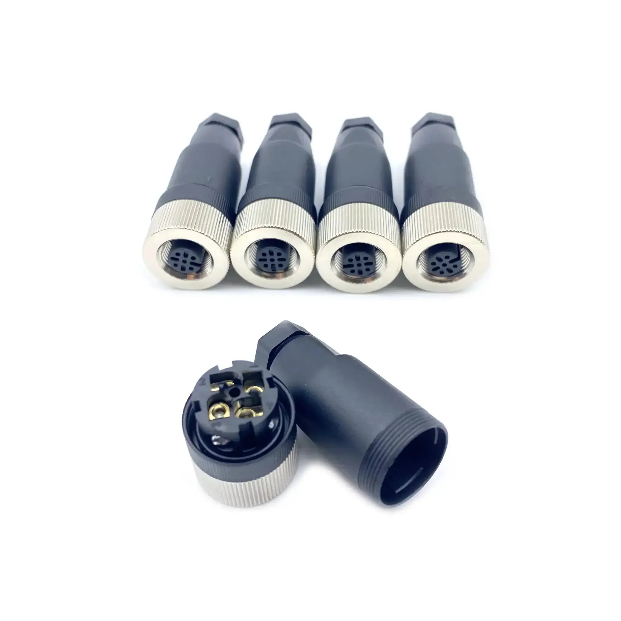 M12 4 Pin Female Connector IP67 Waterproof A Code Industrial Circular Connector Field Assembly Wireable Adapter Unshielded Straight Type Sensor For PG7 Cable 250V 4A Plug And Play Ready - Image 9