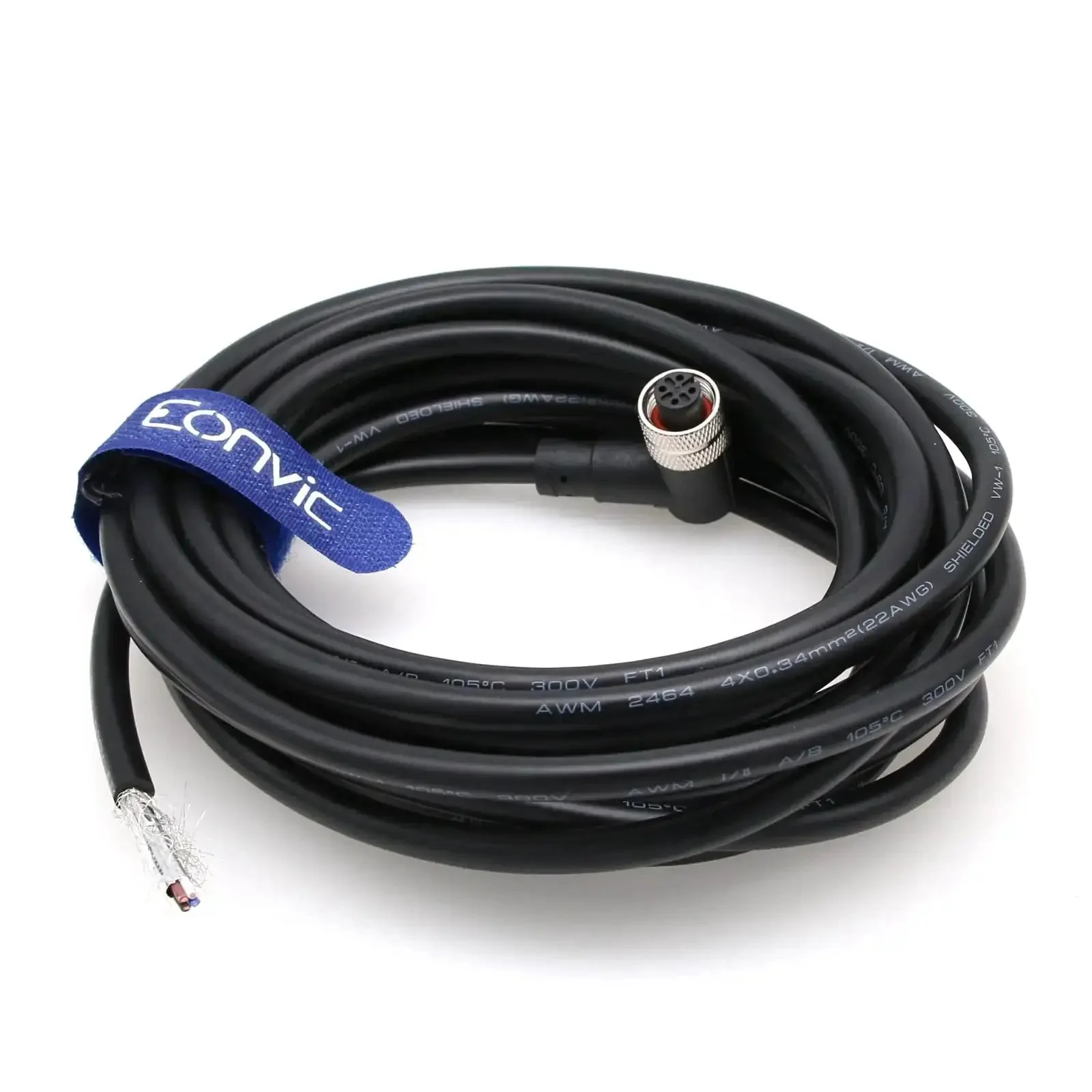 M12 4 Pin Female Right Angle Aviation Sensor Connector Cable A Code Shielded Gold Plated Contacts 8M Industrial Grade Built For Tough No Nonsense Automation And Machinery - Image 4