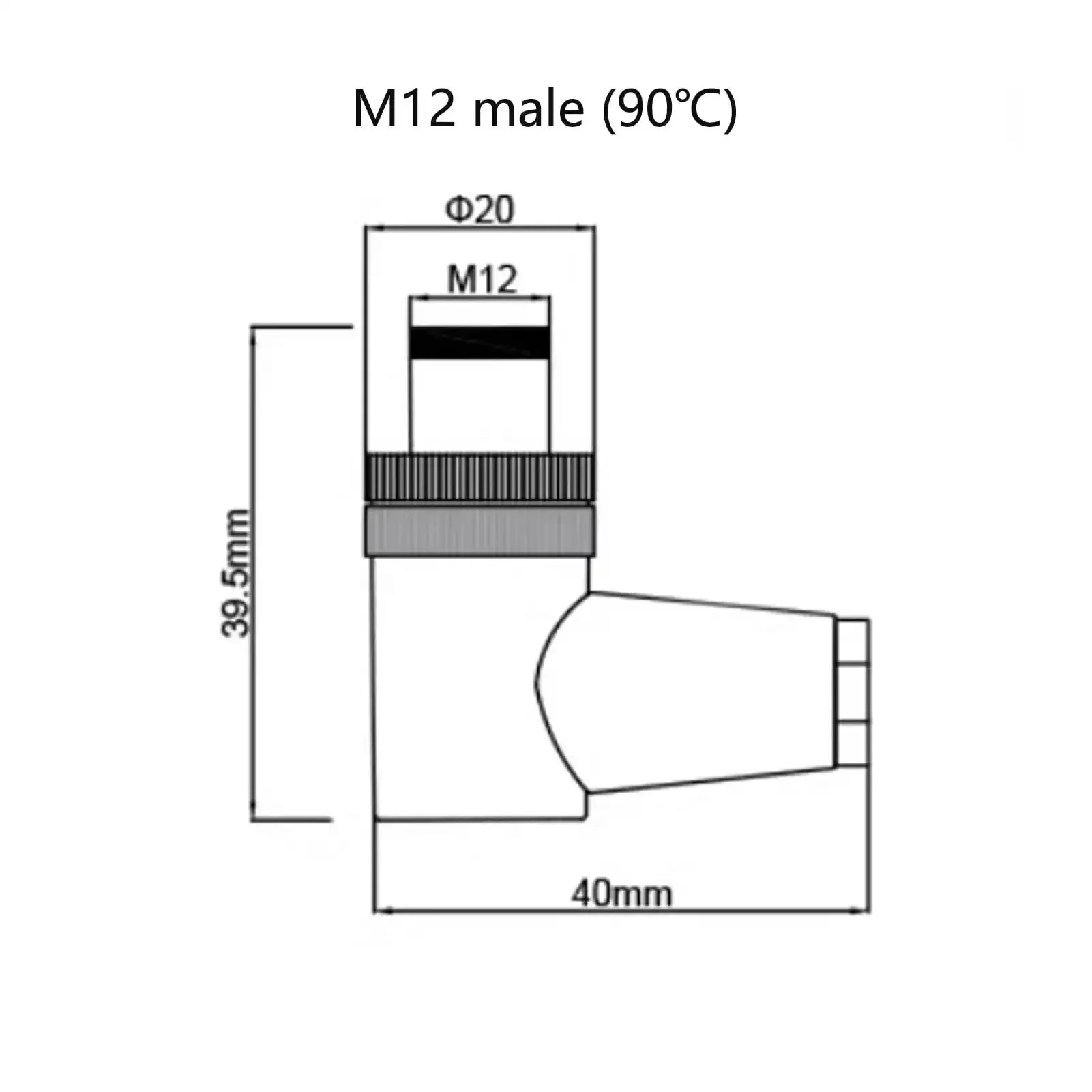 M12 4 Pin Male Connector IP67 Waterproof D Code Industrial Circular Connector Rugged Pro Grade For Harsh Environments Right Angle Field Assembly Wireable Adapter Unshielded For PG7 Cable 250V 4A Brass Gold Plated Contacts - Image 7