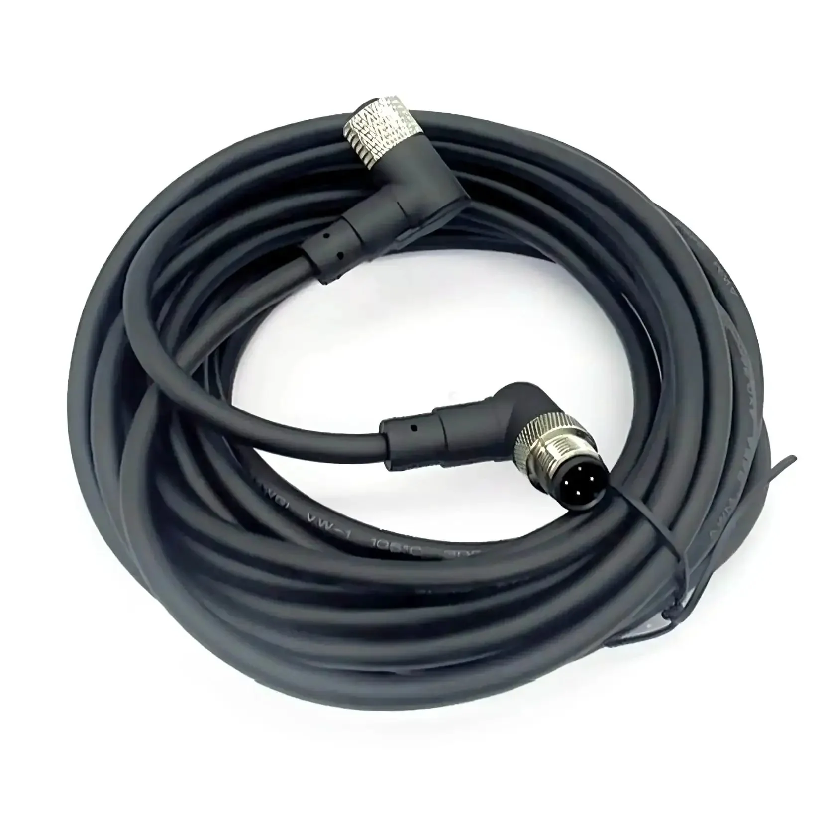 M12 4 Pin Right Angle Connector Cable A Code Male To Female Plug IP67 Waterproof 250V 4A PVC AWG22 Six Point Five Six Foot Two Meters Industrial And Aviation Sensor Cable For Heavy Duty Industrial Equipment And Aviation Sensor Systems - Image 8