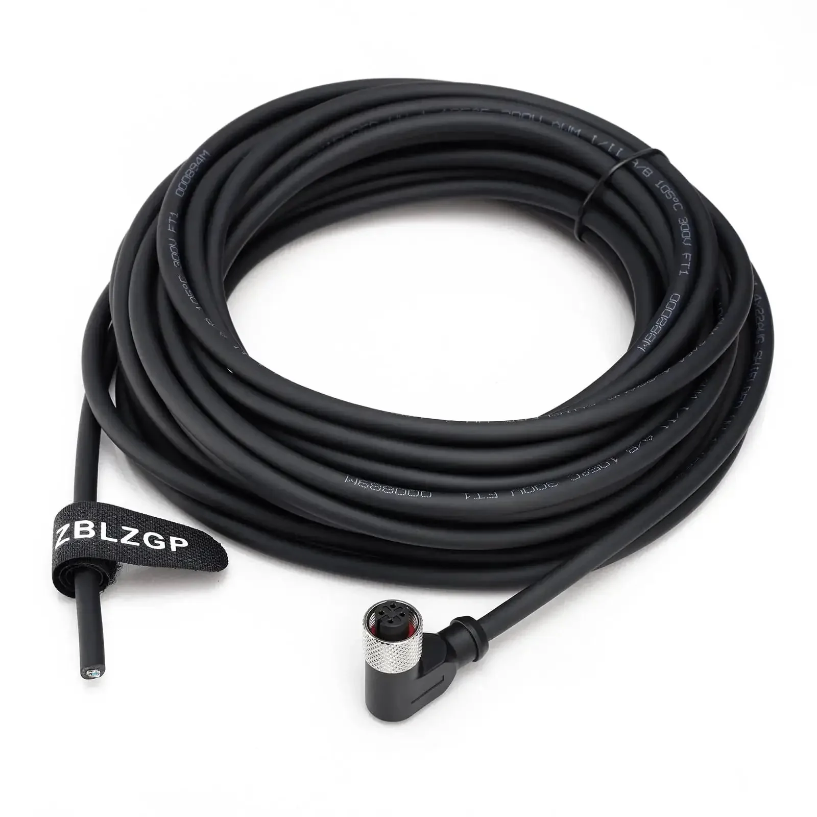 M12 4 Pin Right Angle Female To Open Connector Shielded Sensor Cable For Industrial Automation Gear And Machinery Aviation Connector PVC Molded Shielded Cable Profibus Compatible 10 Meters 32.8 Feet - Image 7