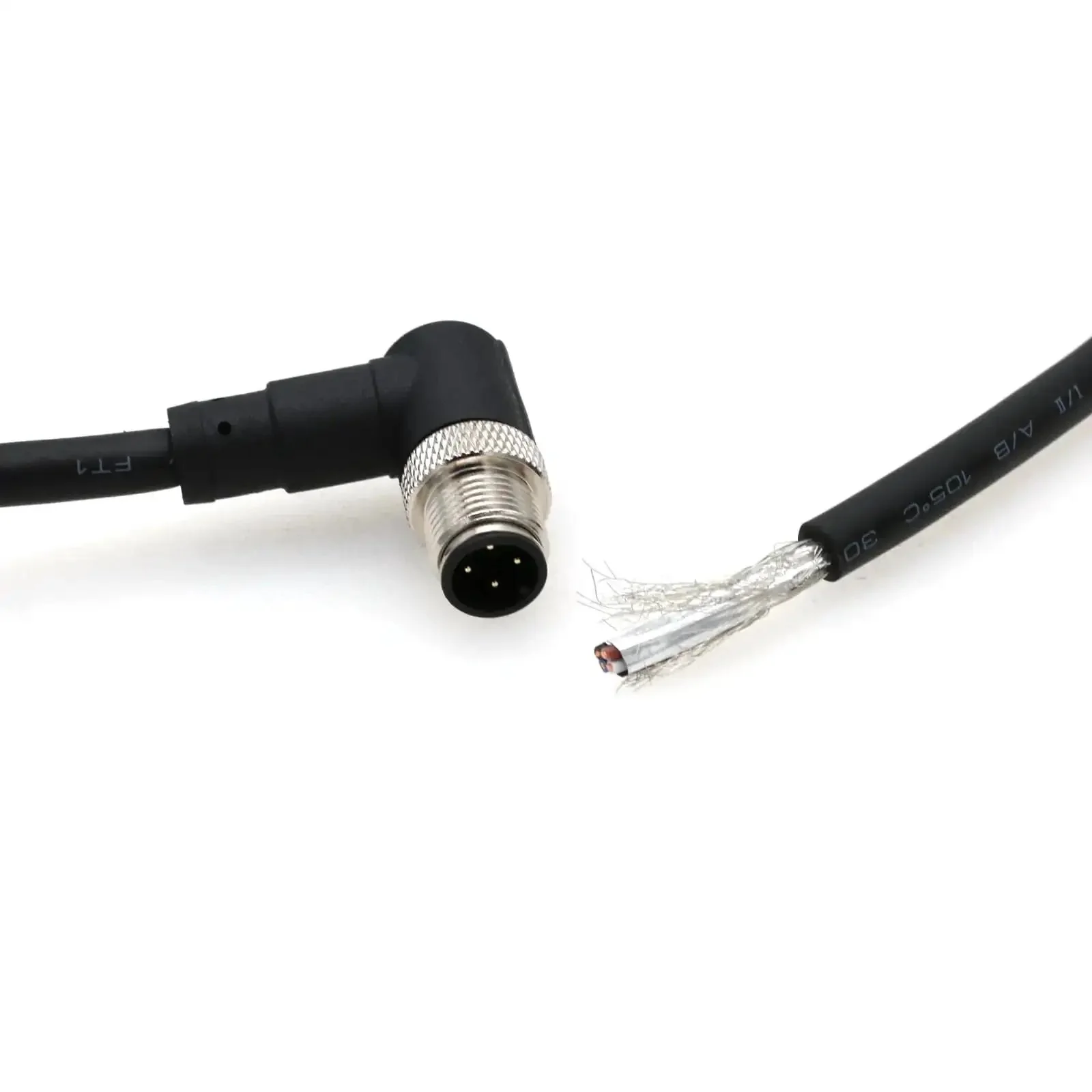 M12 4 Pin Sensor Actuator Connector Right Angle Aviation Cable Socket for Automation Control and Fieldbus Modules IP67 Rated 18AWG PUR Jacket Operating From Minus 25C To 80C Length 1M 3 Feet Rugged Pro Grade Build