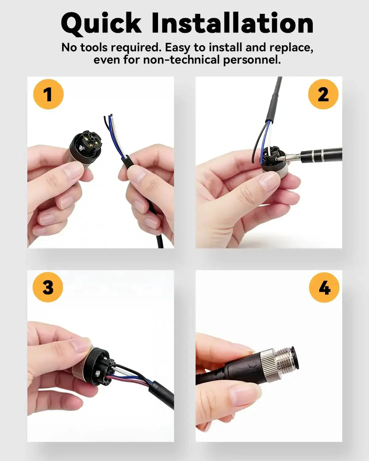 M12 4Pin ACoded Waterproof Sensor Extension Cable For Proximity Switches And Photoelectric Devices In Industrial Systems IP67 Rating 24V Stable Digital Signals - Image 4
