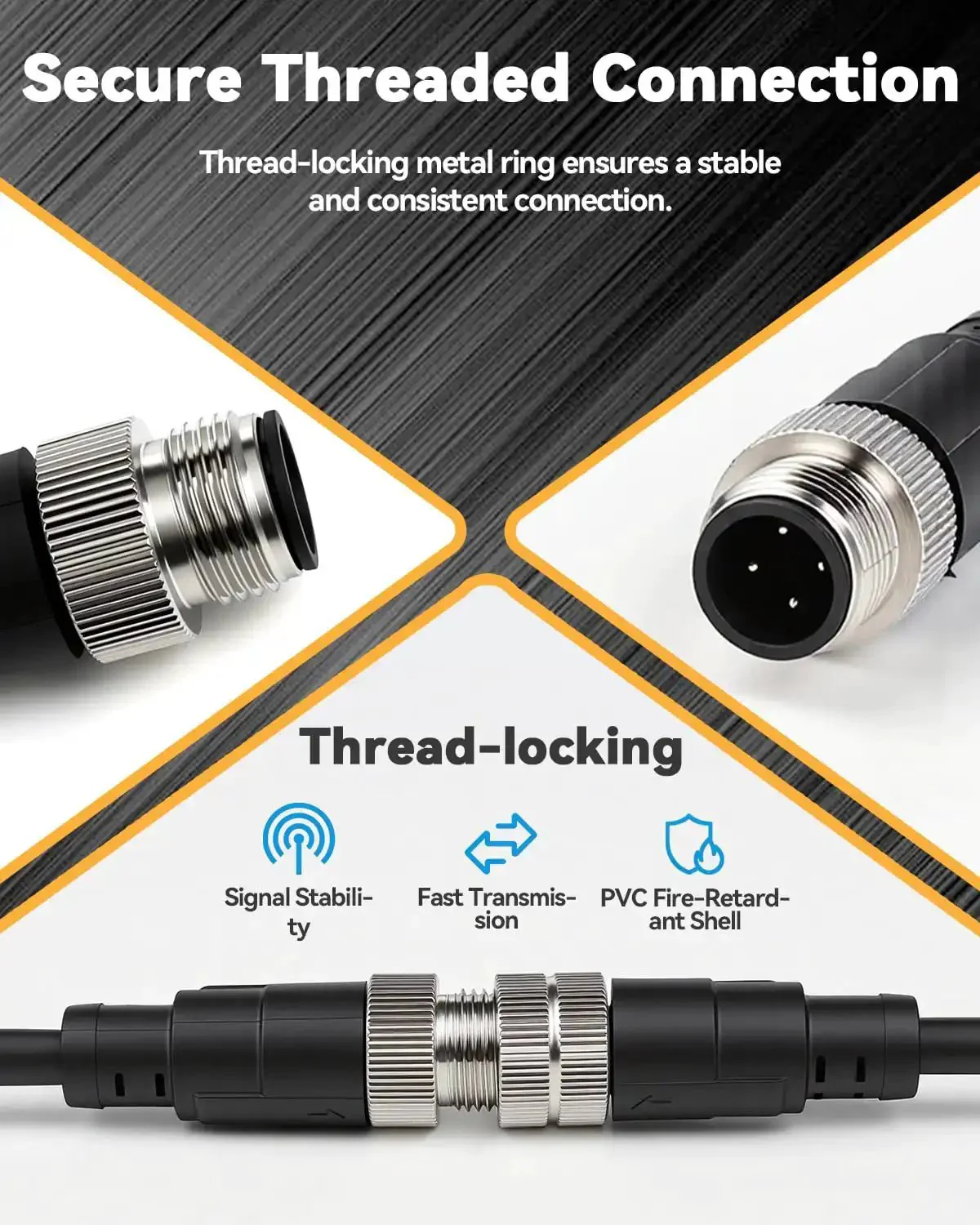 M12 4Pin ACoded Waterproof Sensor Extension Cable For Proximity Switches And Photoelectric Devices In Industrial Systems IP67 Rating 24V Stable Digital Signals - Image 6