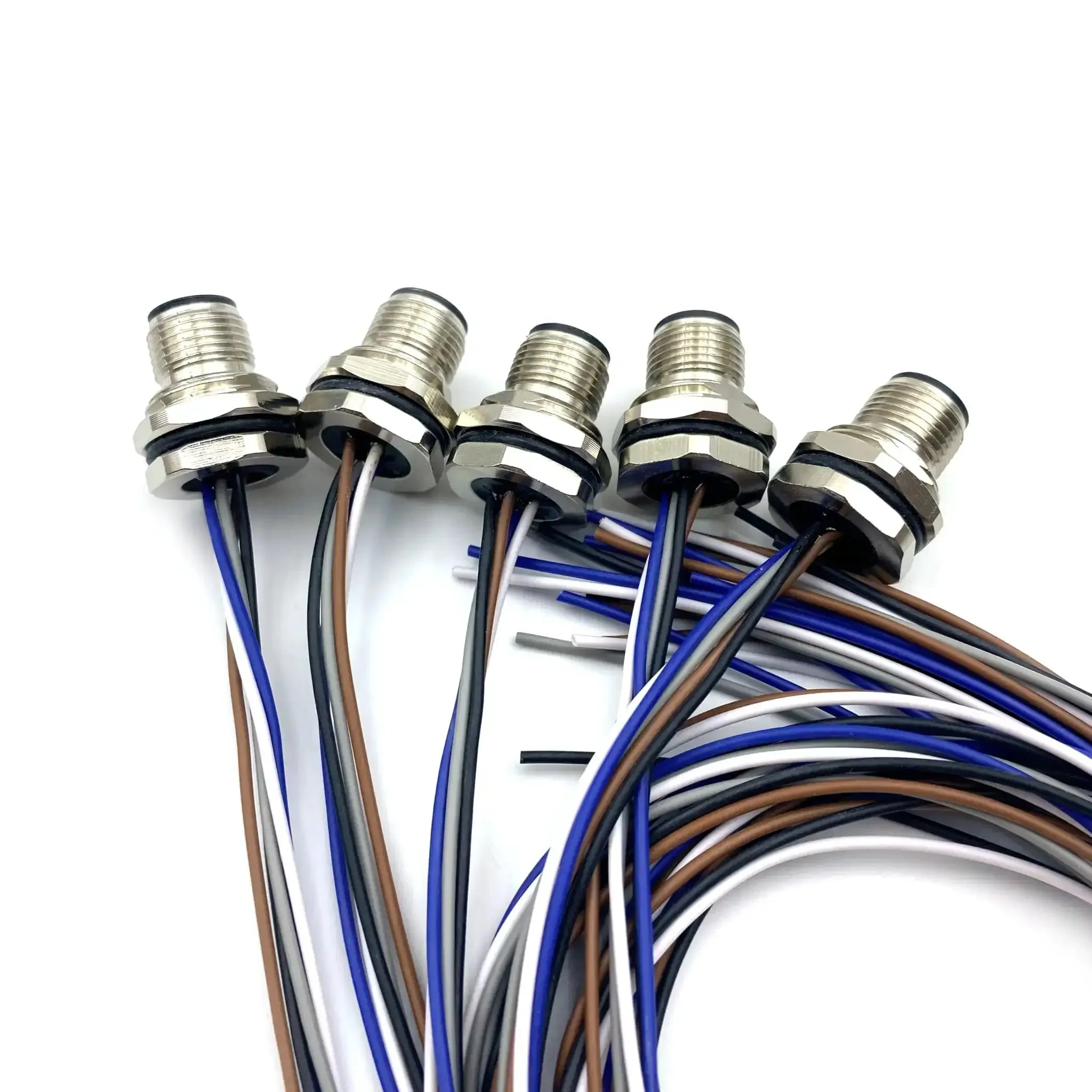 M12 5 Pin A Coded Front Mount Male Connector Cable IP67 Waterproof Unshielded Straight Aviation Socket Panel Mount for Sensor Receptacle Pro Grade 125V 4A 0.5 Meter - Image 2