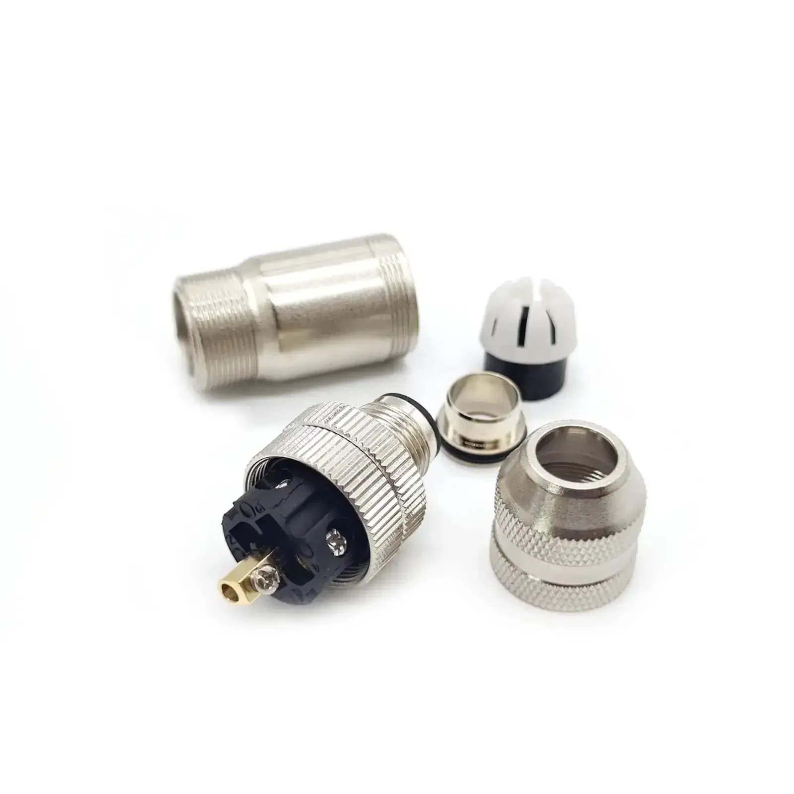M12 5 Pin Male Connector B Coding Circular Field Wireable IP67 Waterproof Shielded Metal Shell Built Tough Straight Type Adapter For PG7 And PG9 60V 4A AC DC Screw Crimping Sensor Use - Image 4