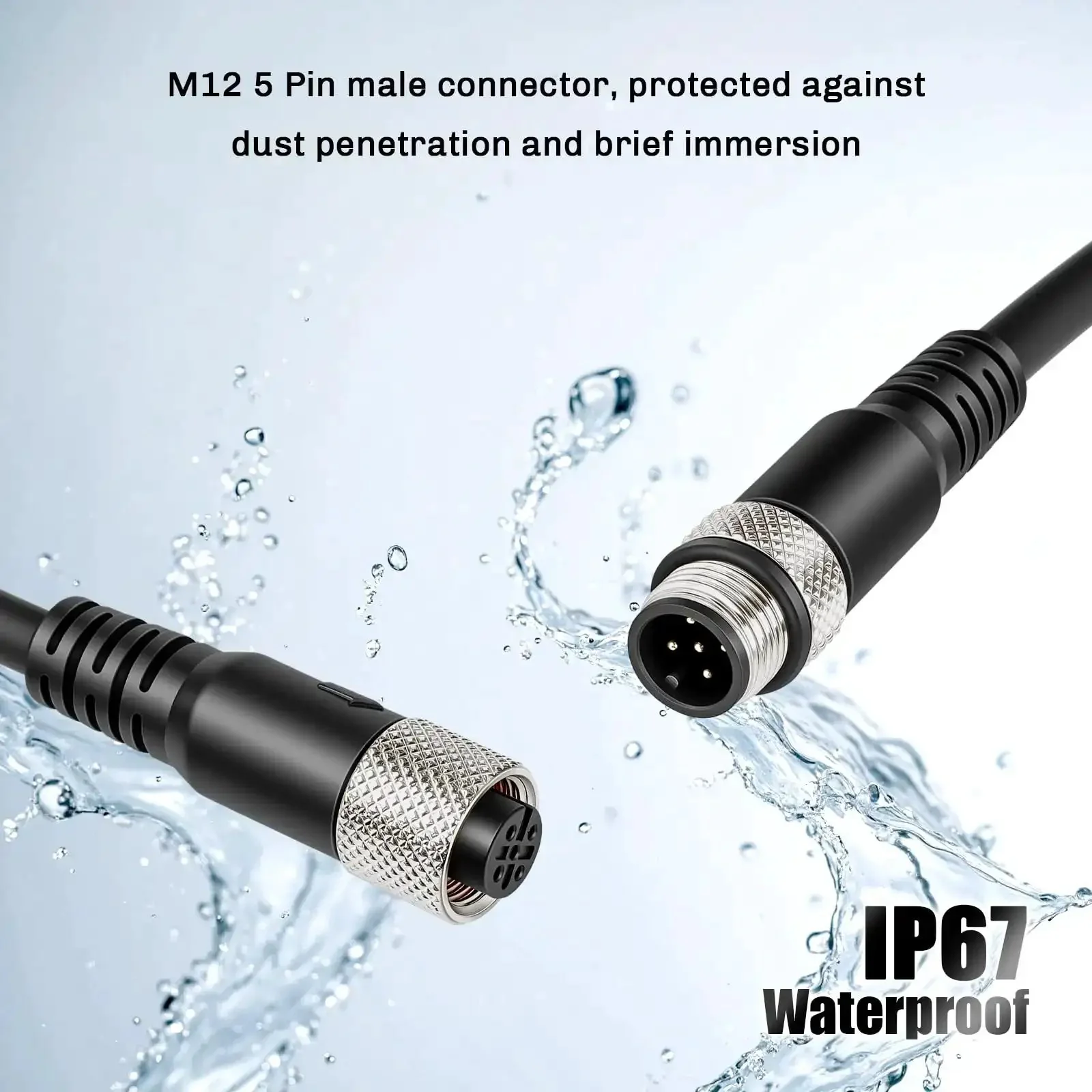 M12 5 Pin Male To Female A Code Sensor Connector Cable PVC Jacket Heavy Duty 10M Gold Plated Contacts For Industrial Automation Machinery Robotic Projects And Sensor Wiring - Image 4