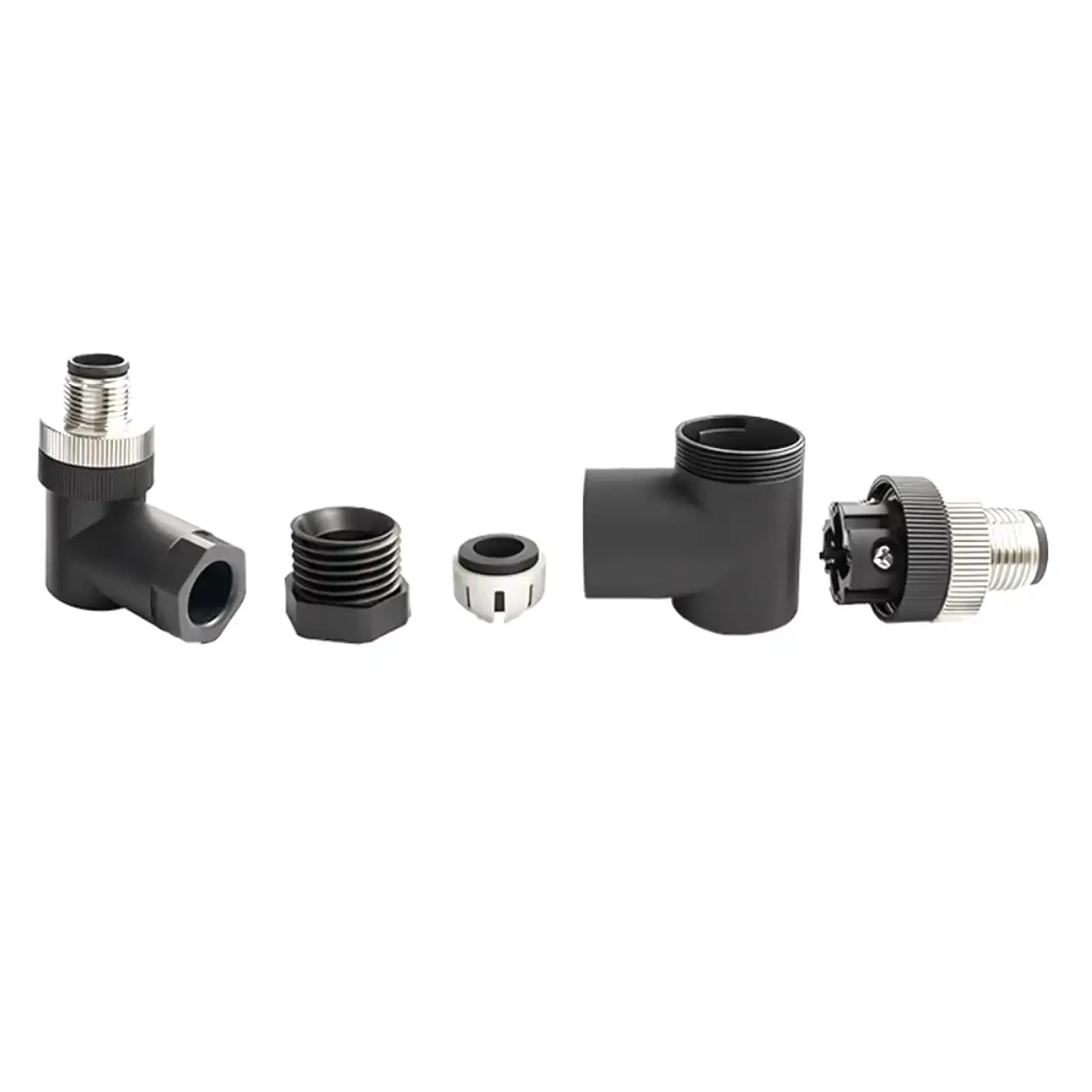 M12 5 Pin Right Angle Field Wireable Connector A Coding Circular IP67 Sensor Connector For PG7 Cable 12mm Field Assembly Wireable Adapter With Brass Gold Plated Contacts 125V 4A AC DC For Electric Bicycles - Image 5