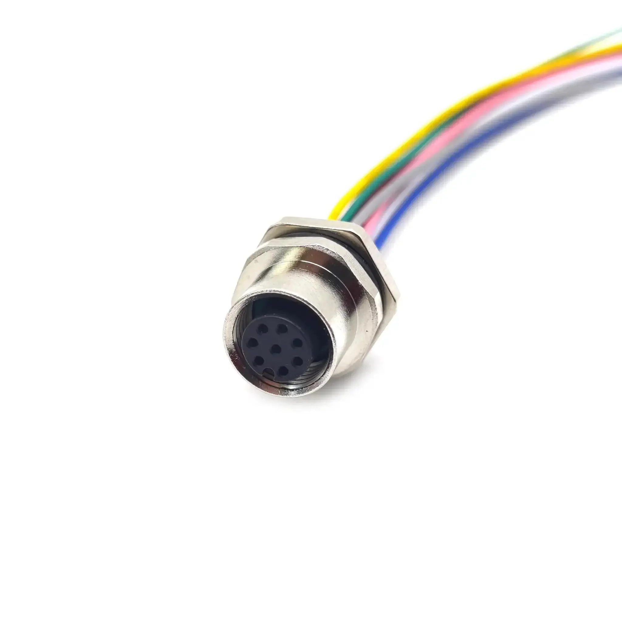 M12 8 Pin A Code Female Connector Cable Plug And Play Ready IP67 Waterproof Back Mount Unshielded Straight Aviation Socket Electrical Cable Sensor Receptacle 60V 2A Half Meter - Image 2