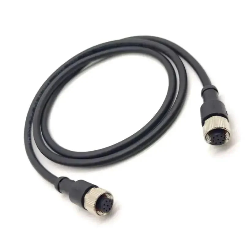 M12 8 Pin Double Female Connector Cable A Code Straight Circular Molded Cable IP67 Waterproof Unshielded PVC 30V 2A AC DC 1 Meter AWG24 Sensor Cable For Industrial Automation Robotics And E Bike - Image 4