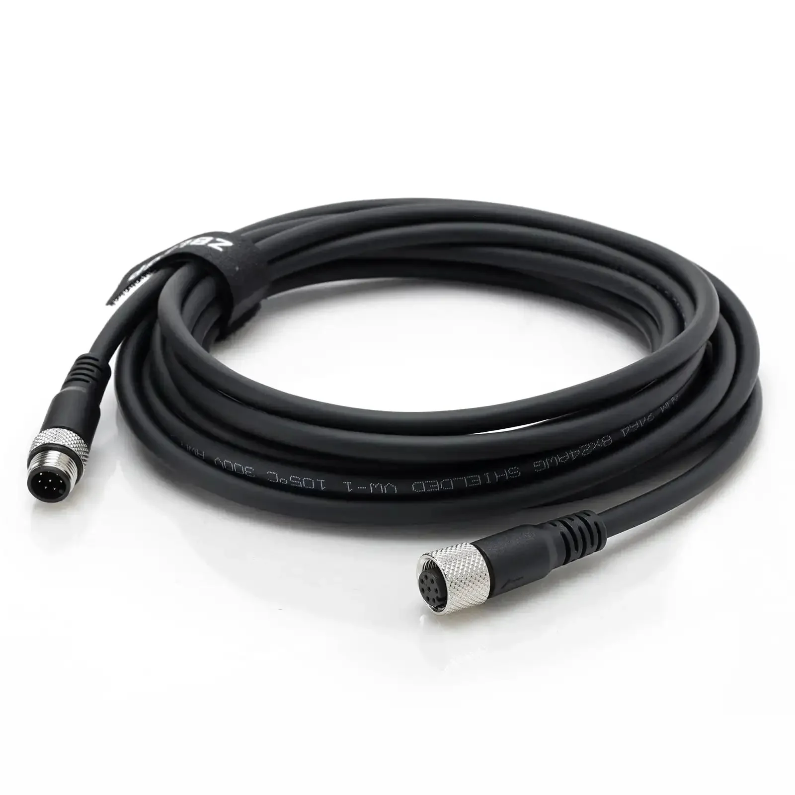 M12 8 Pin Waterproof Actuator Cable With Straight Male To Female Connector Shielded Aviation Sensor Cable For Industrial Actuator And Profibus Automation Beefed-Up Flex Cable With IP67 Minus 40 To 105 C 2M 6.6FT - Image 2